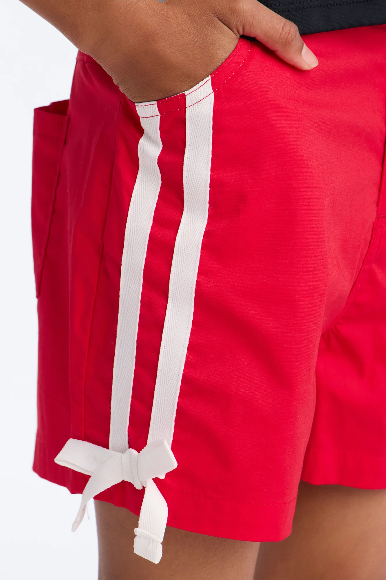 Mini Rachel Girly Poplin Short - Red - Image 3