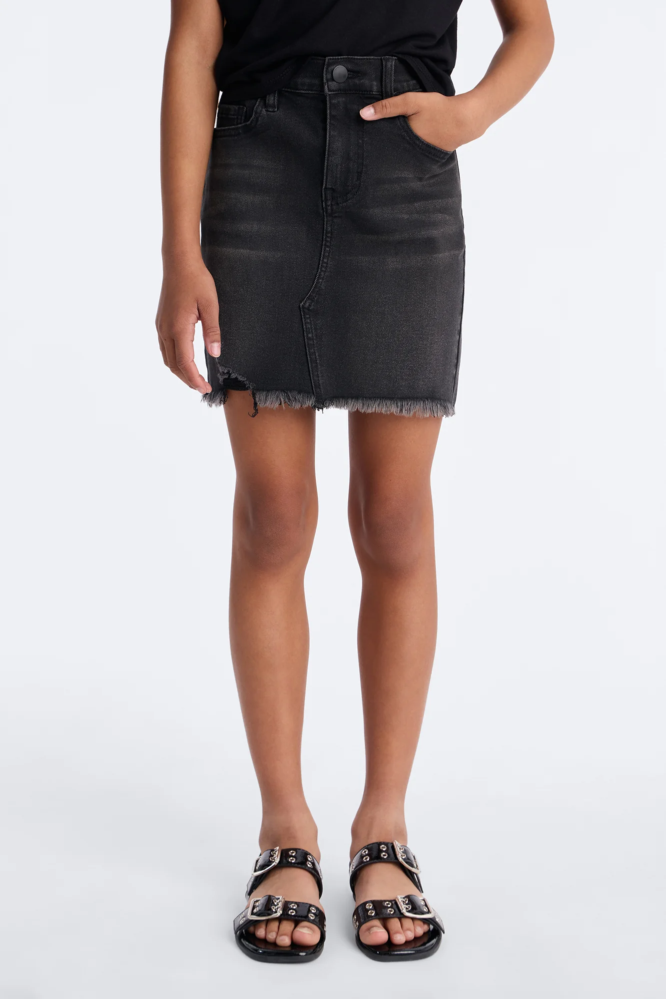 Mini Raven Denim Skirt - Black Wash - Image 2