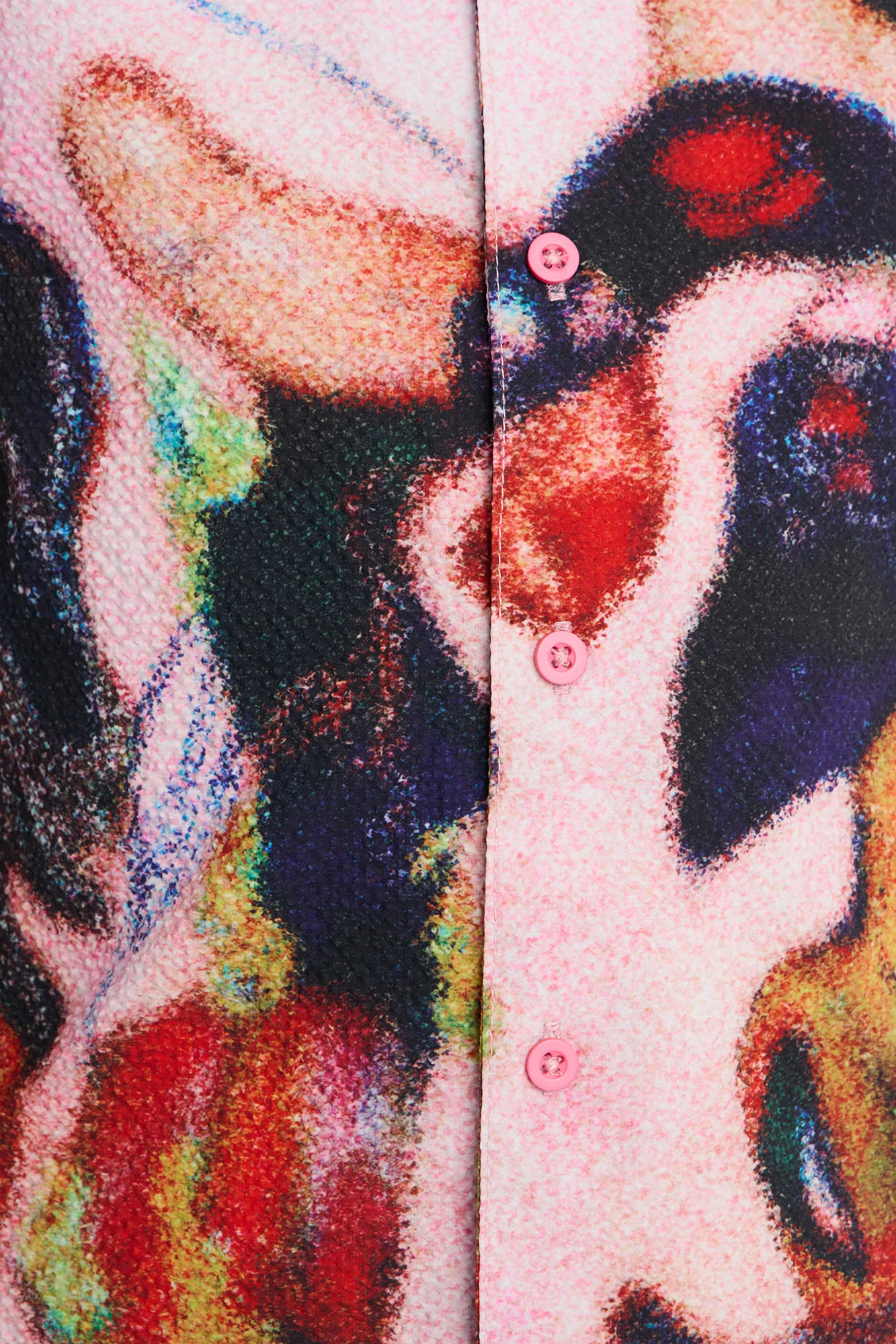 Mini Relaxed Euphoric Blur Seersucker Cuban Button Up Shirt - Multi Color - Image 3