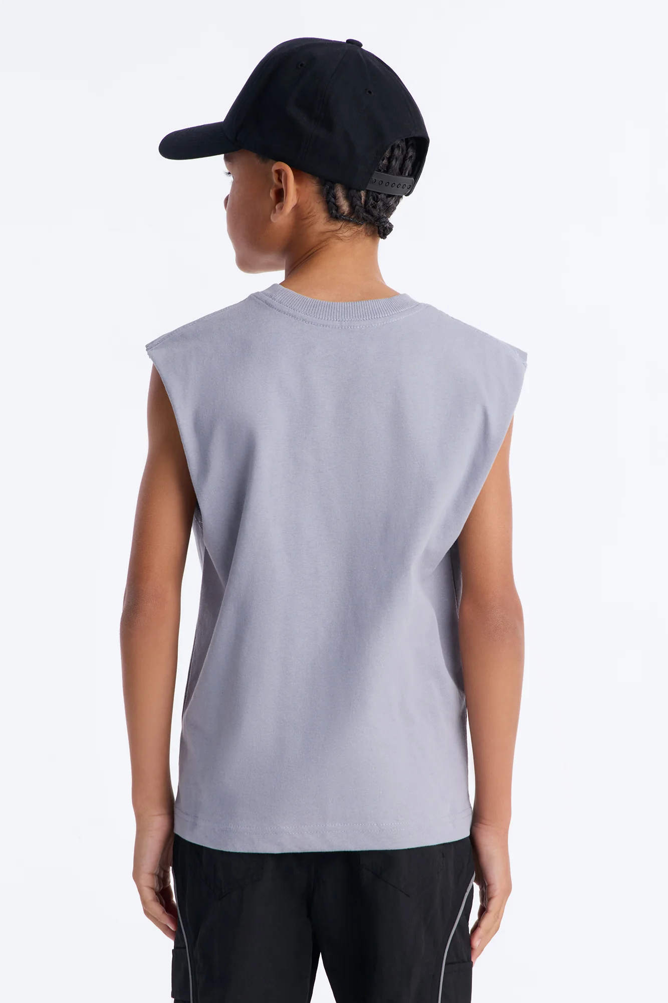 Mini Relaxed Heavyweight Muscle Tee - Grey - Image 3