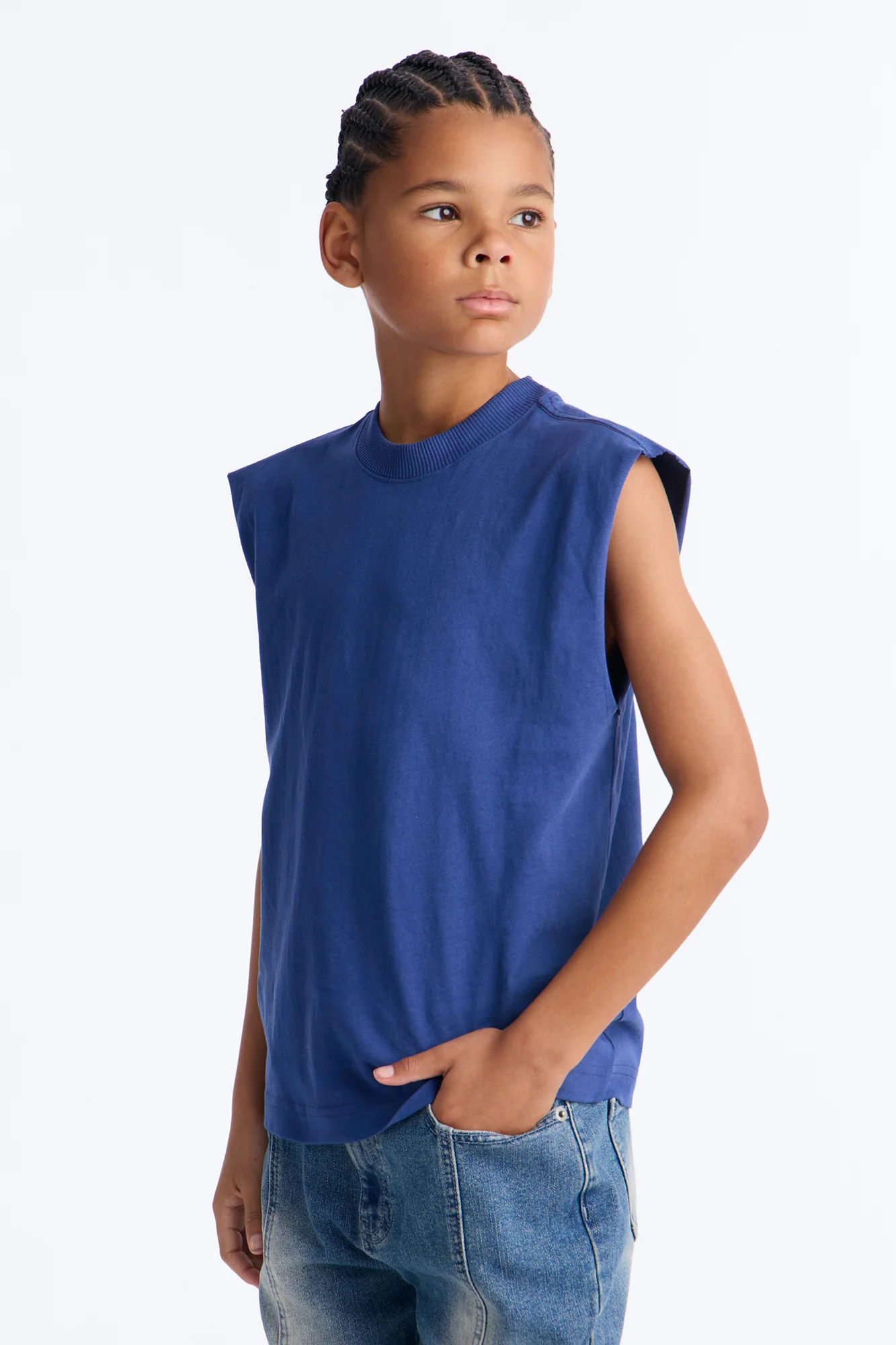 Mini Relaxed Heavyweight Muscle Tee - Navy