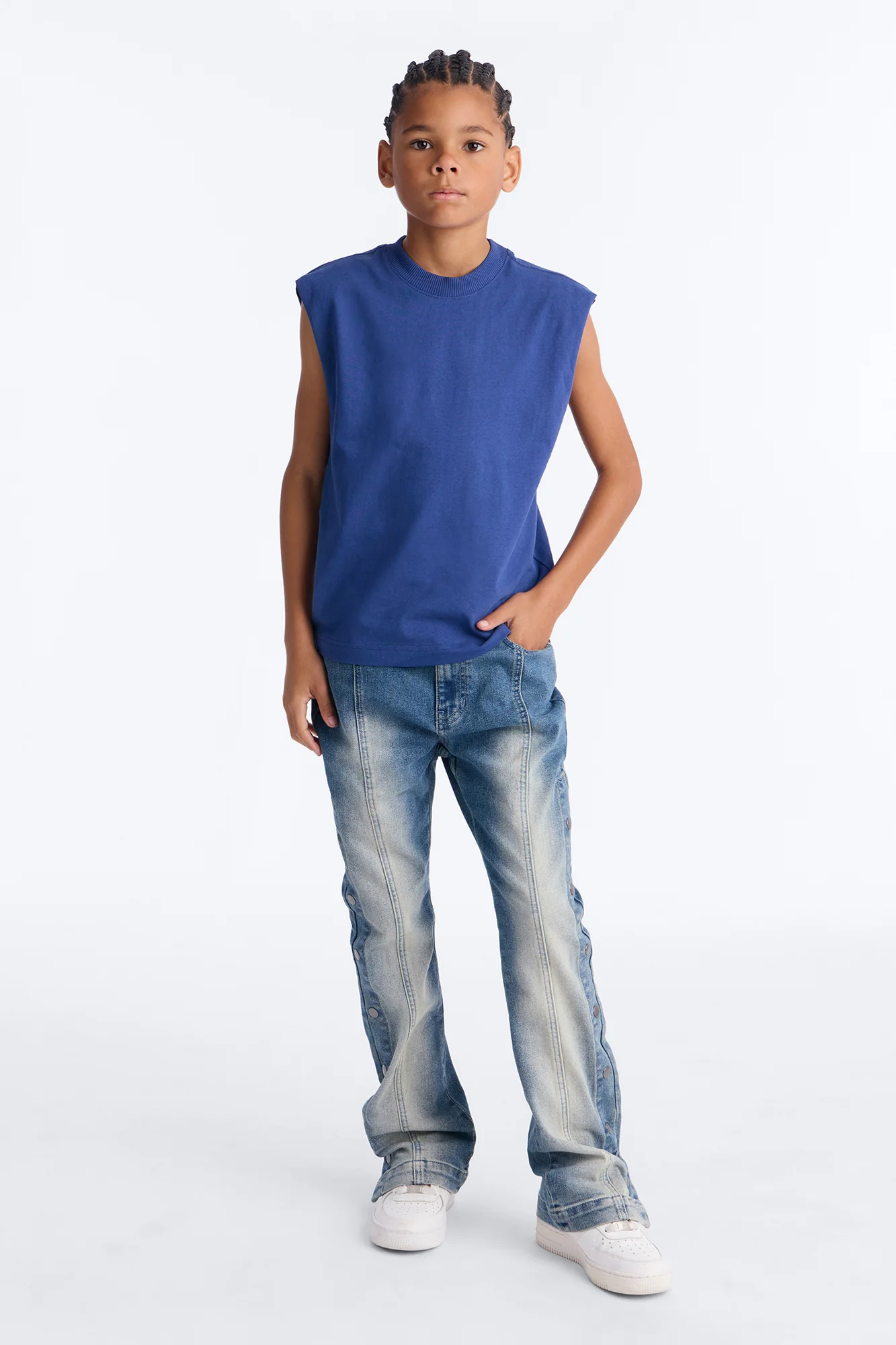 Mini Relaxed Heavyweight Muscle Tee - Navy - Image 2