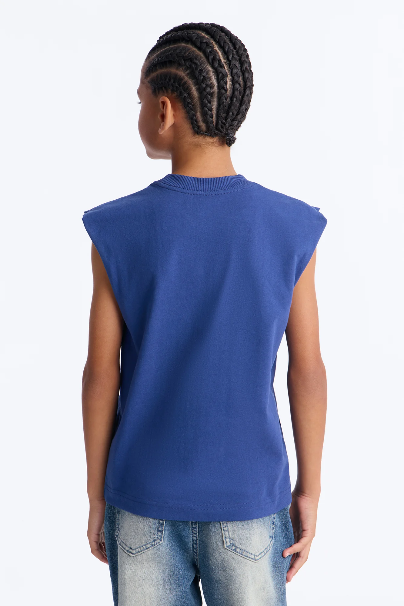 Mini Relaxed Heavyweight Muscle Tee - Navy - Image 3