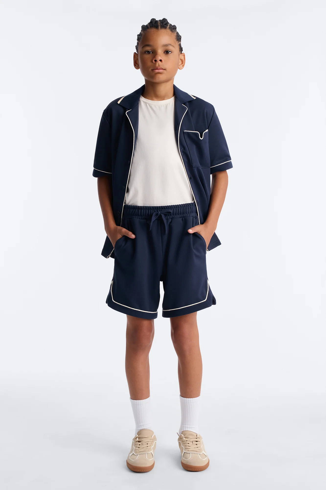 Mini Relaxed Noir Shorts - Navy - Image 2