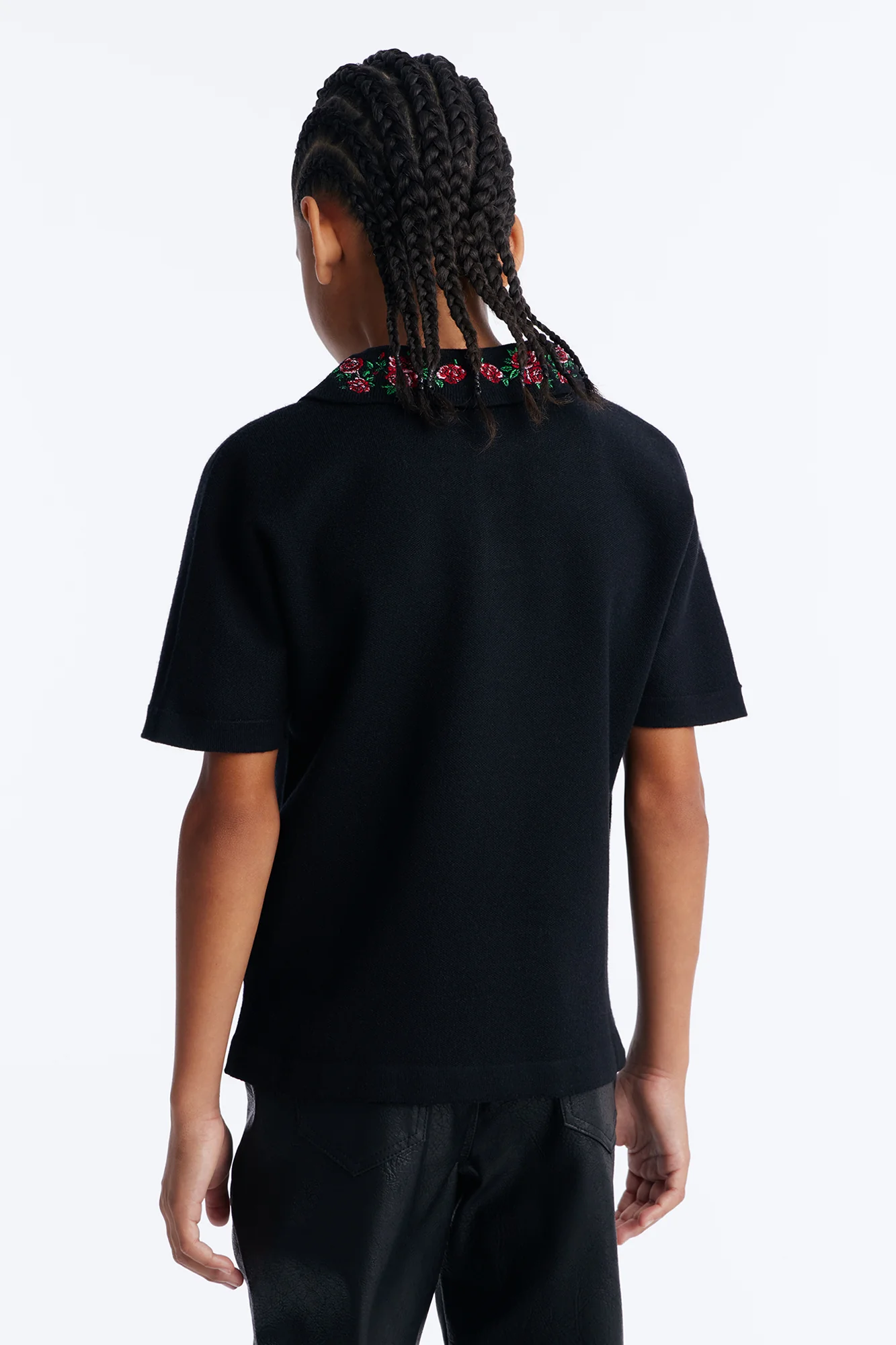 Mini Roses Are Red Short Sleeve Polo - Black - Image 5