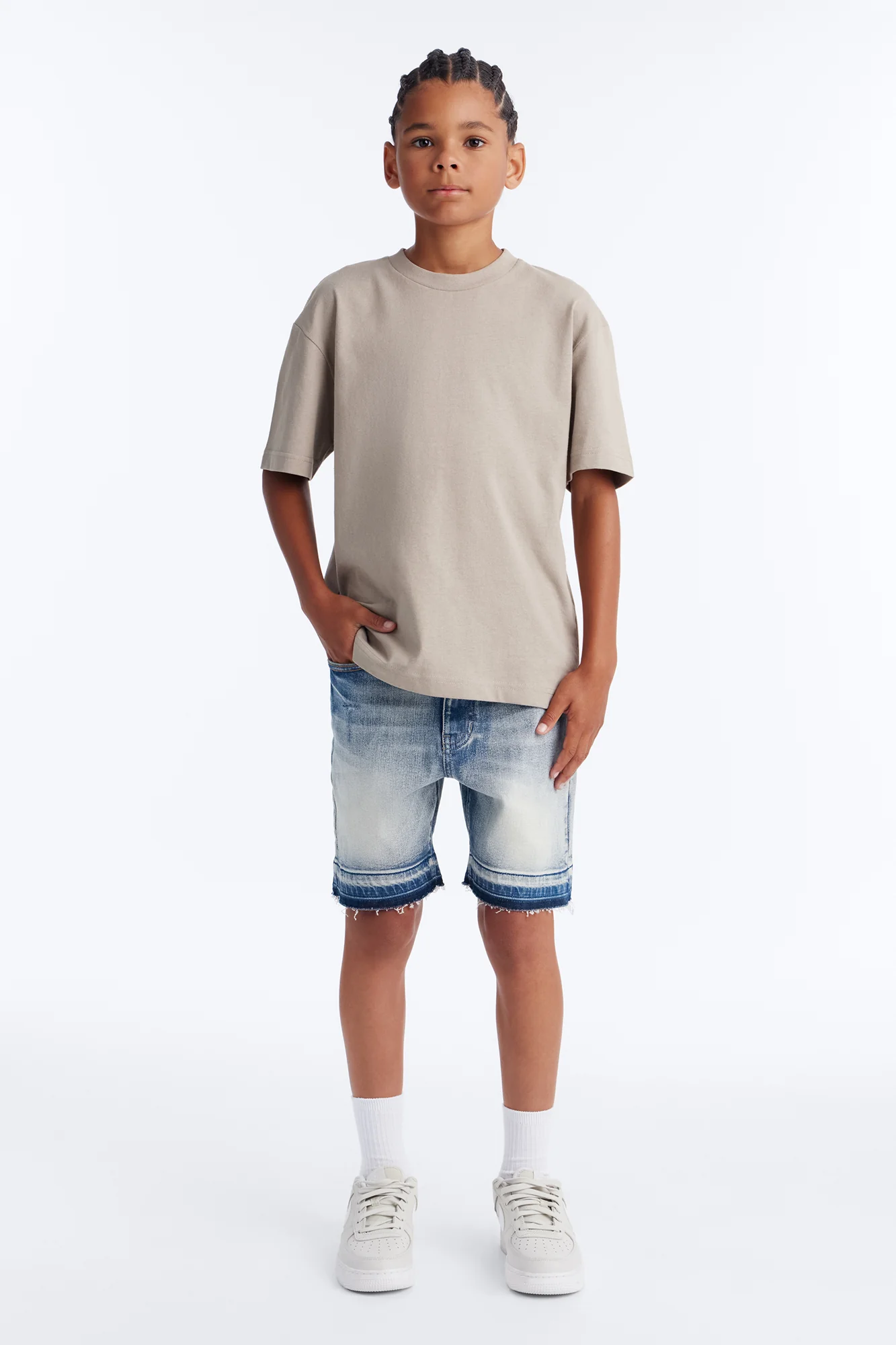 Mini Run Around Relaxed Denim Shorts - Medium Wash - Image 2