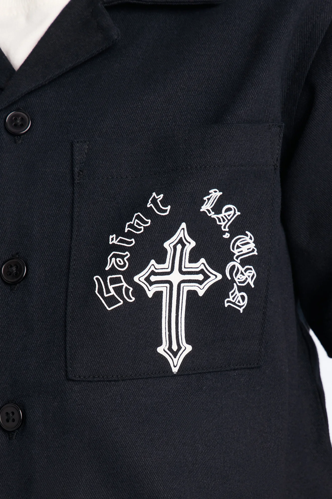 Mini Saint Life Short Sleeve Button Down Shirt - Black - Image 4