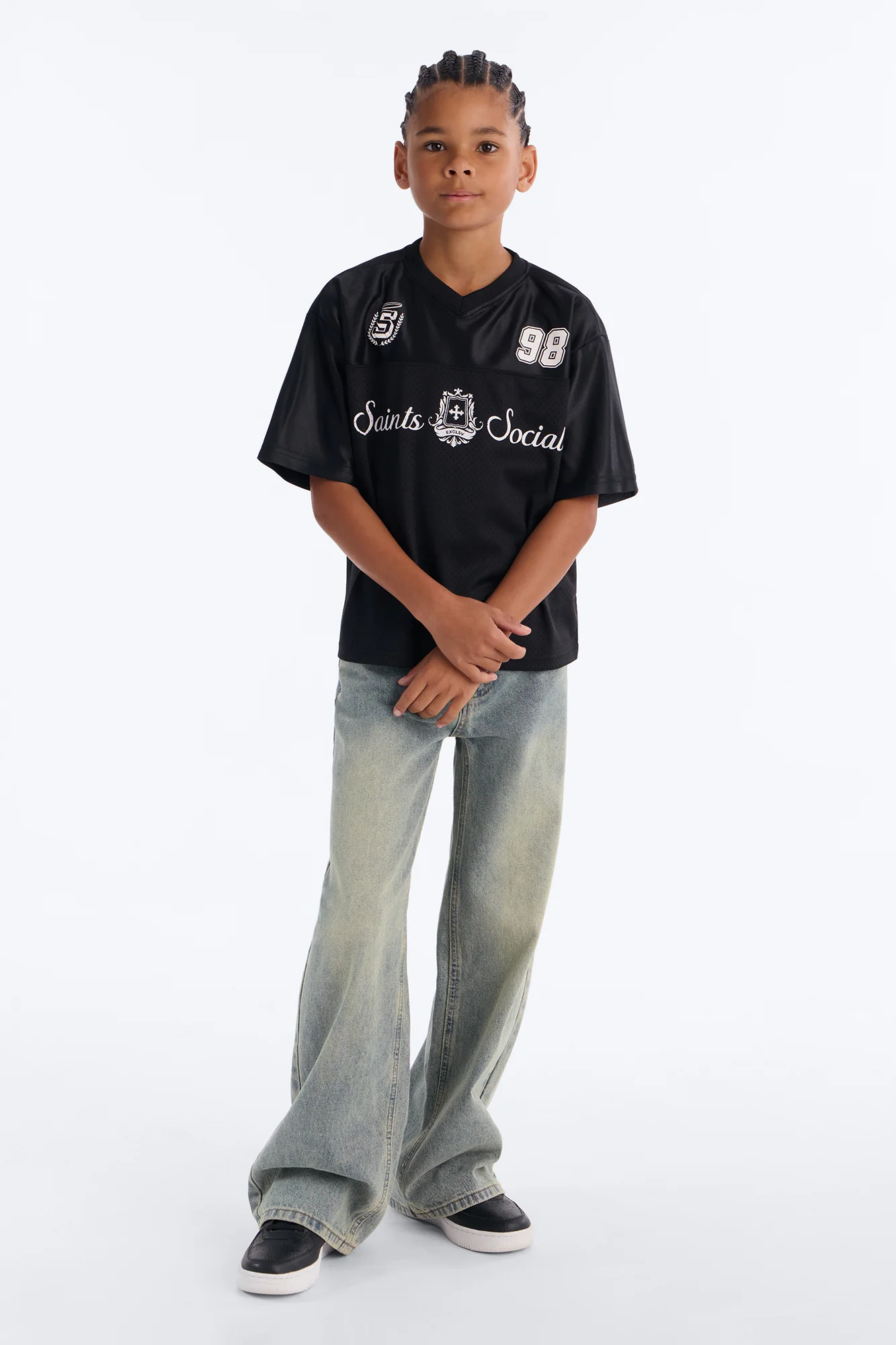 Mini Saints Studios Short Sleeve Soccer Jersey - Black - Image 2