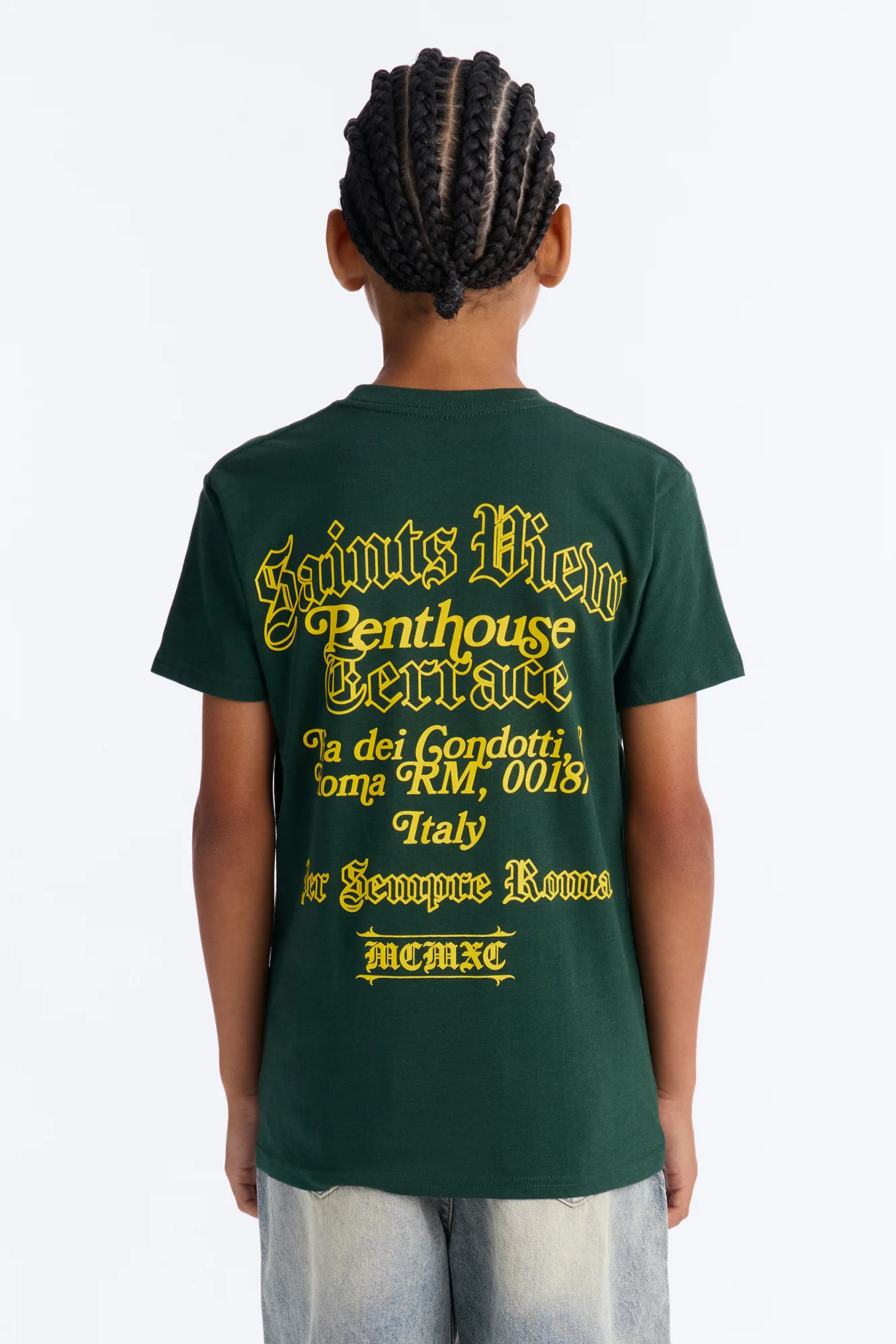 Mini Saints View Terrace Short Sleeve Front/Back Tee - Green
