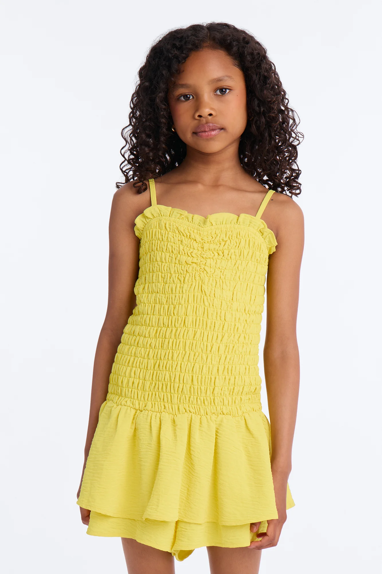 Mini Sarabeth Smocked Romper - Yellow - Image 2