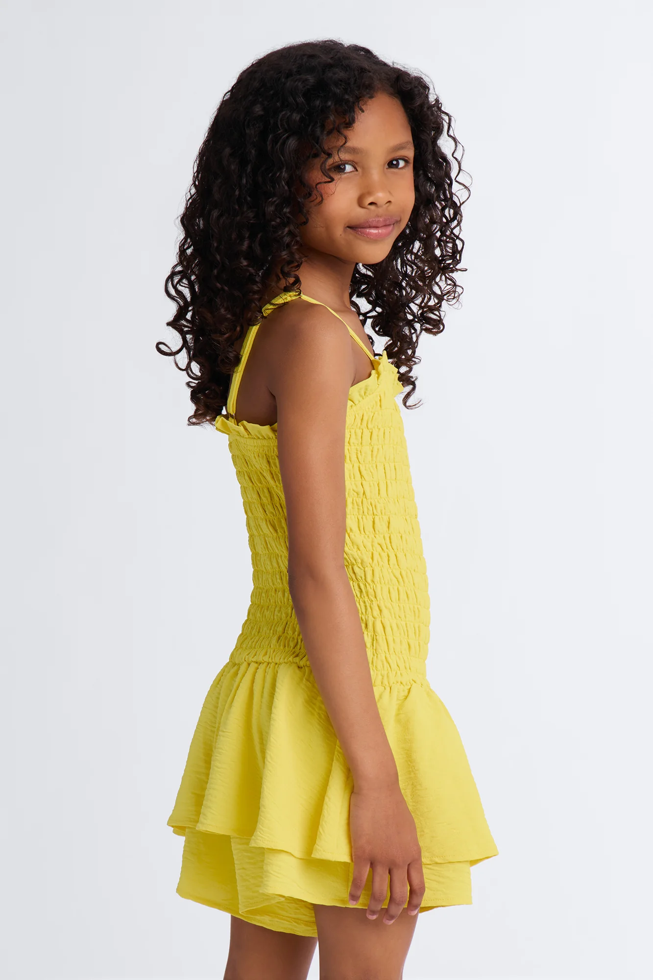 Mini Sarabeth Smocked Romper - Yellow - Image 4