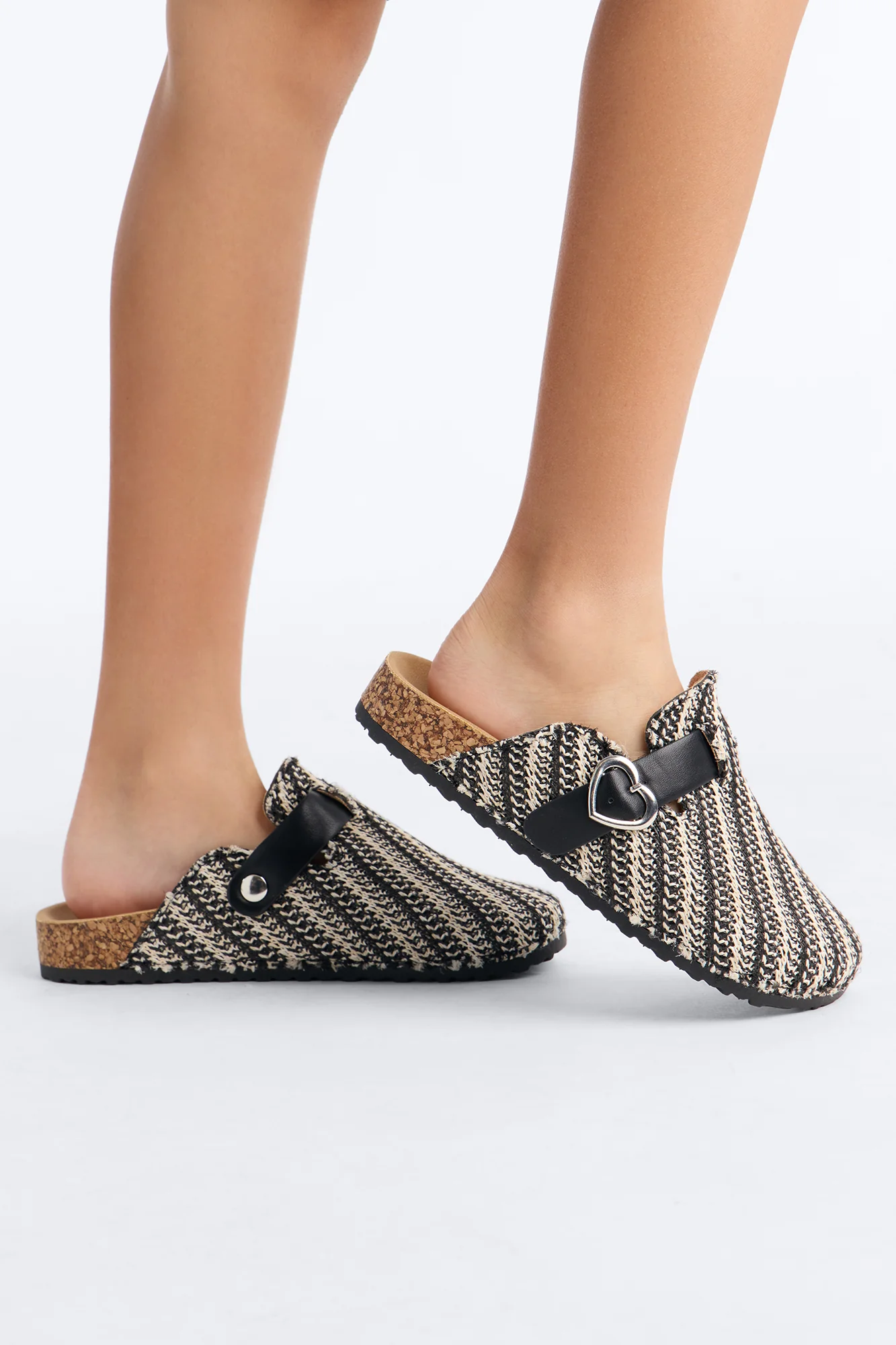 Mini See You Around Woven Clogs - Black/White - Image 3