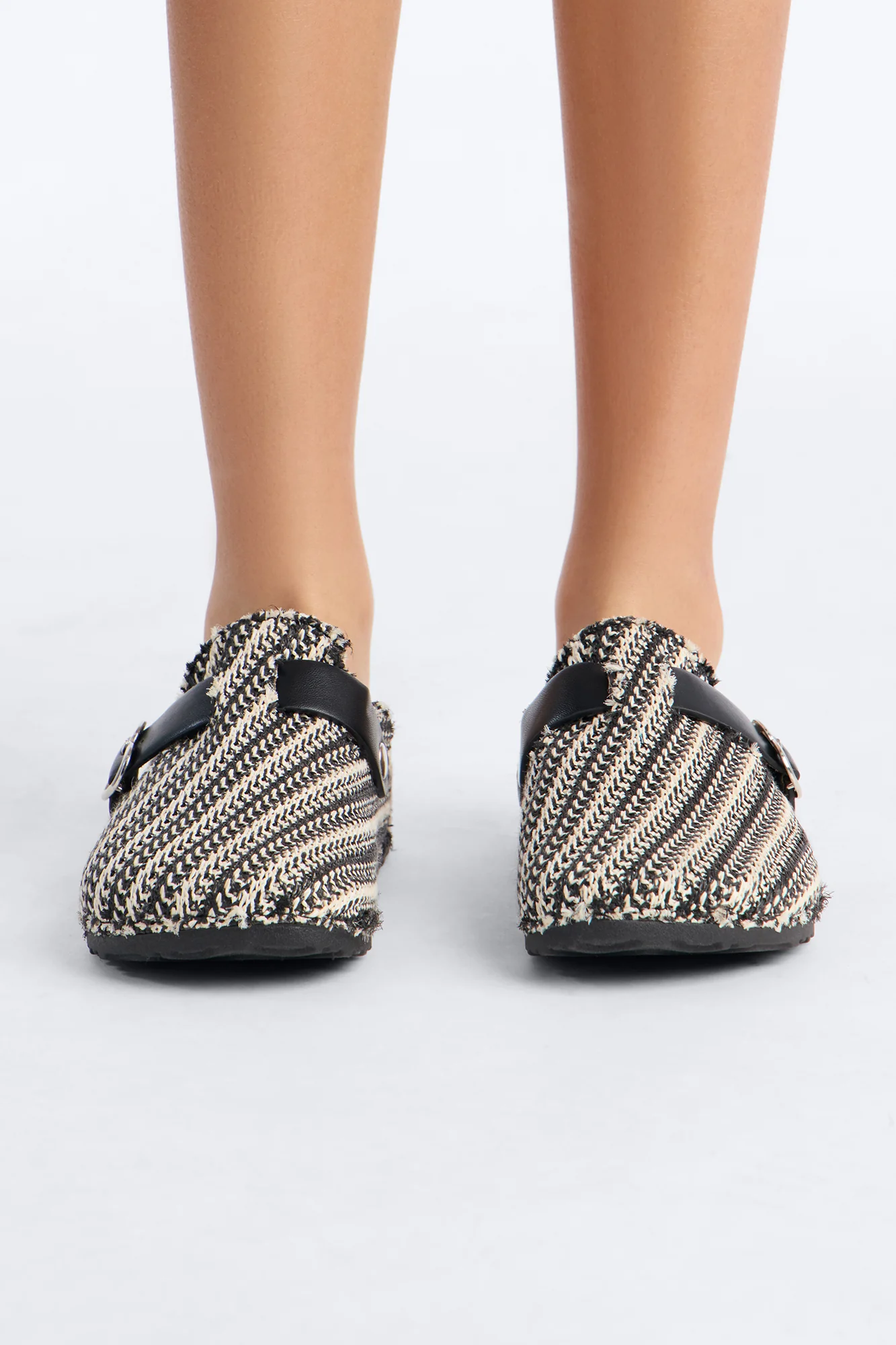 Mini See You Around Woven Clogs - Black/White - Image 4