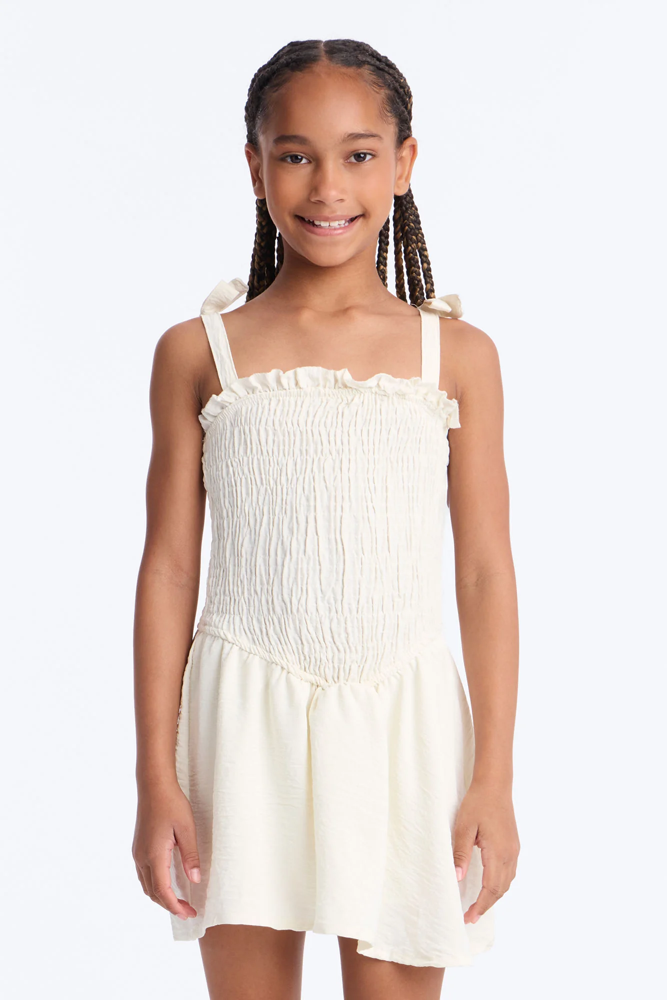 Mini Shaye Smocked Romper - Ivory - Image 2