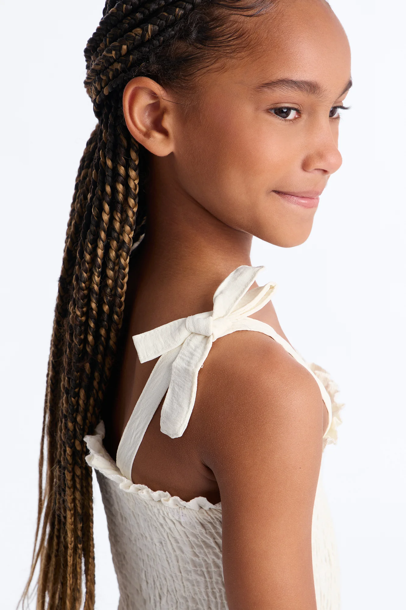 Mini Shaye Smocked Romper - Ivory - Image 4