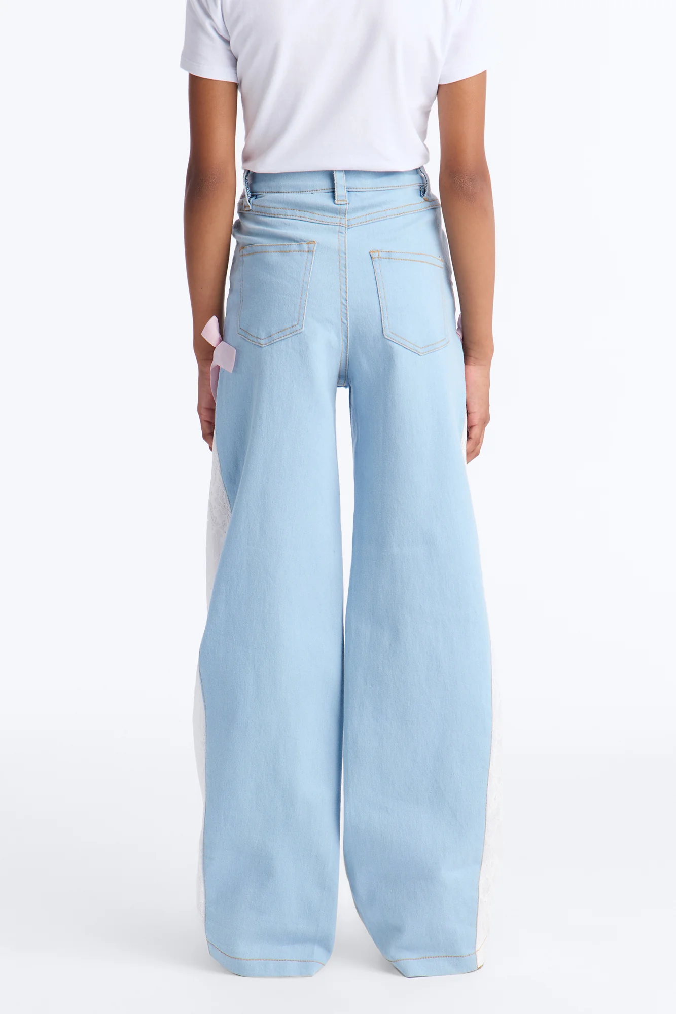 Mini She's Elegant Wide Leg Jeans - Light Wash - Image 4