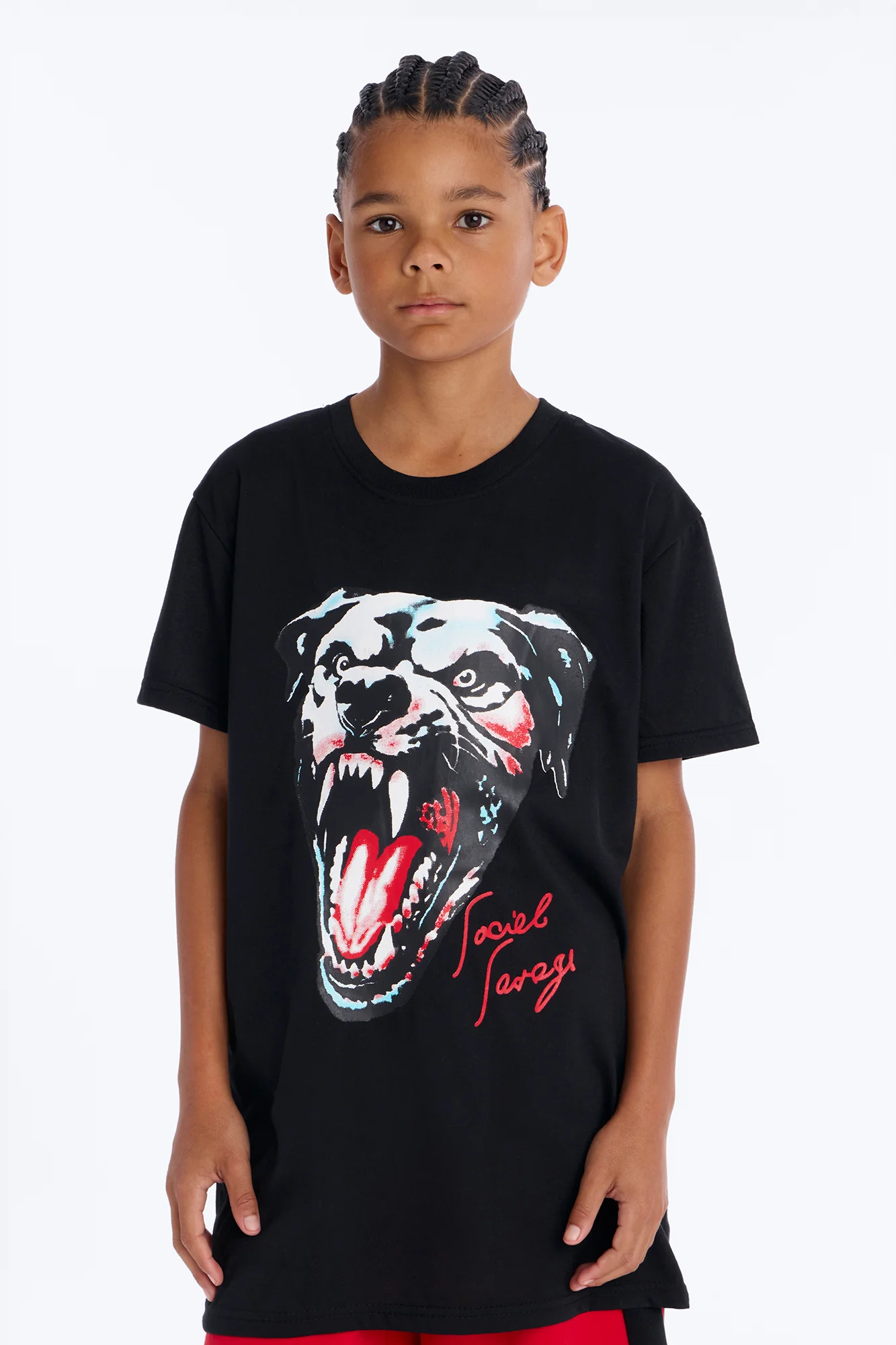Mini Social Savage Short Set - Black/Red - Image 2