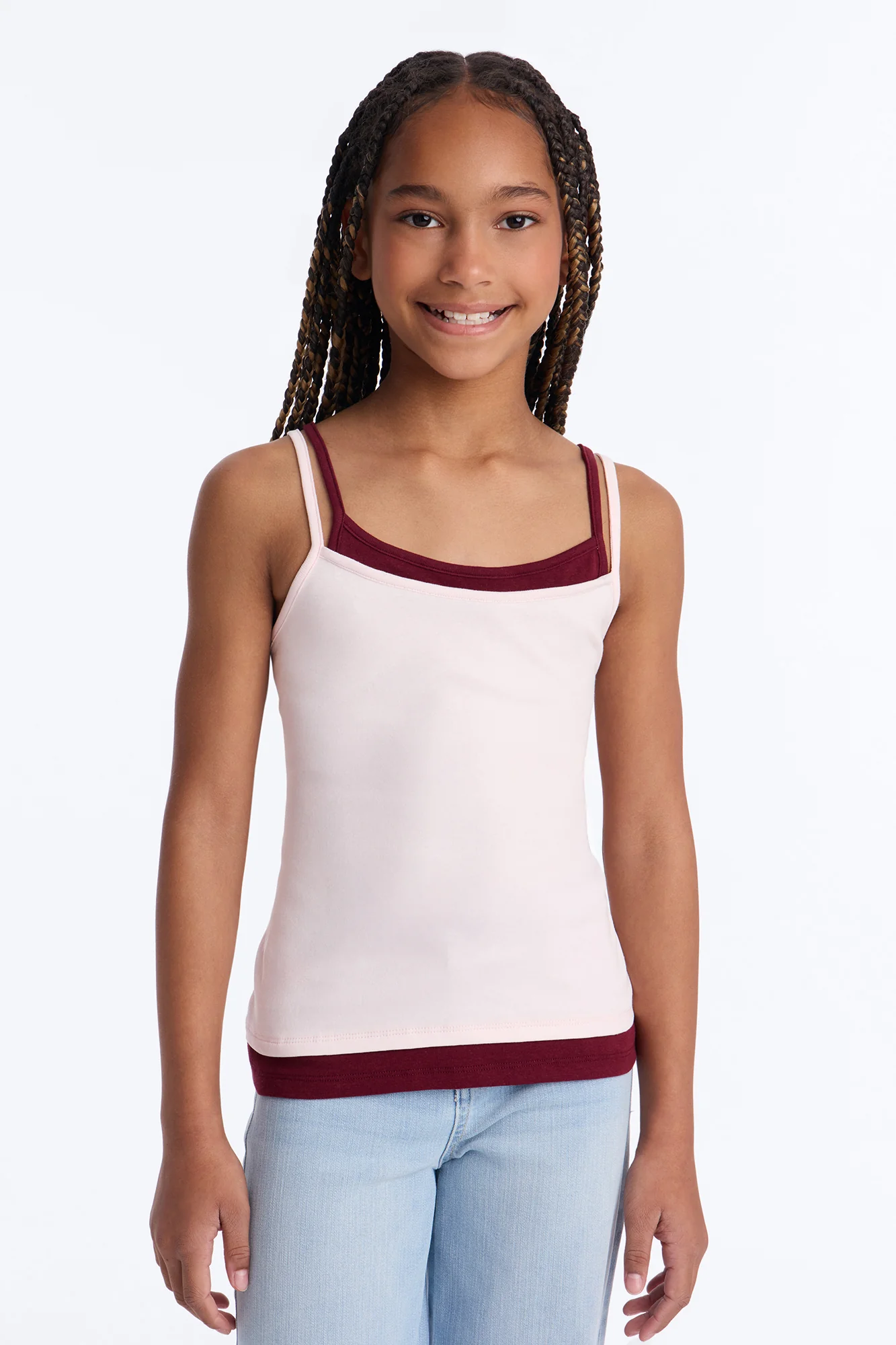 Mini Soho Babe Double Layered Cami Top - Pink/combo