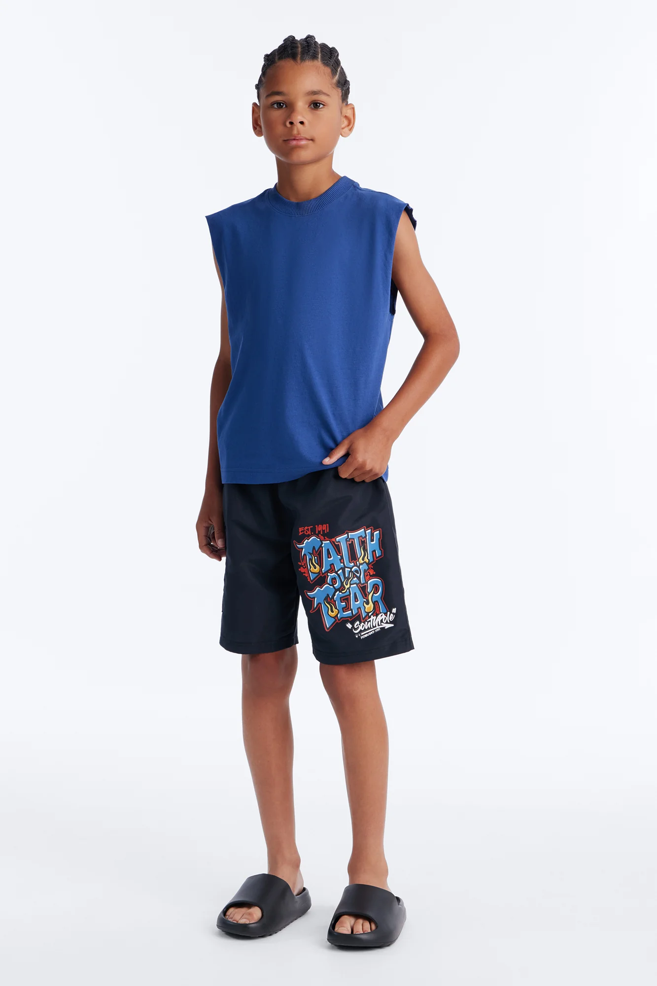 Mini Southpole Faith Over Fear Swim Trunk - Black - Image 2