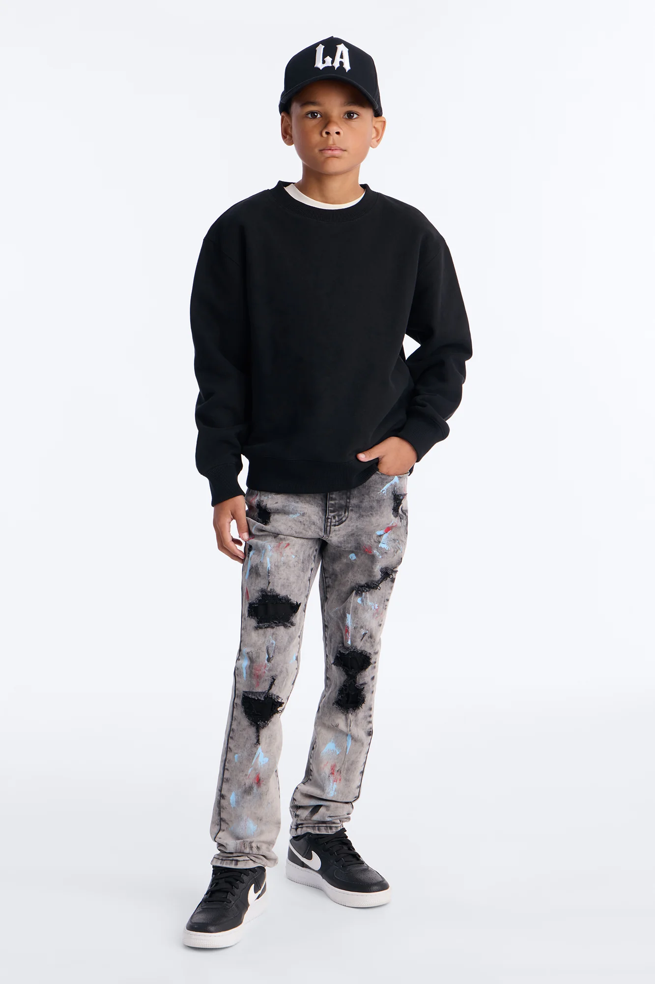 Mini Stacked Skinny Urban Spill Jean - Black Wash - Image 2
