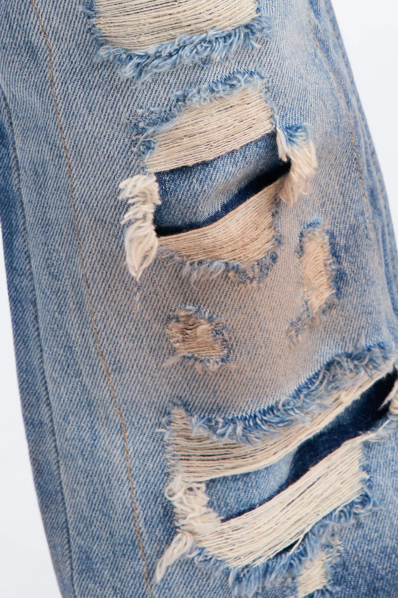 Mini Stacked Slim Flare Razed Jean - Vintage Blue Wash - Image 3