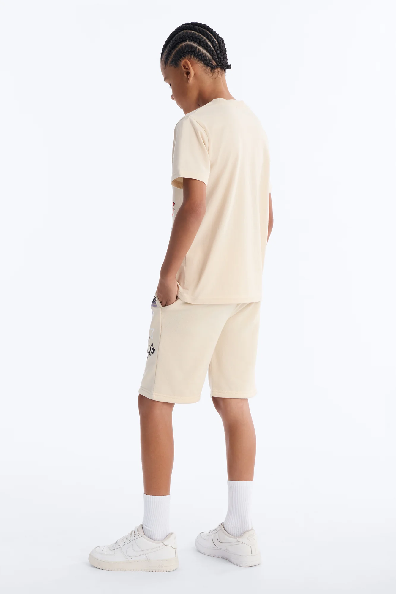 Mini Stay Smiling Fleece Short Set - Sand - Image 4