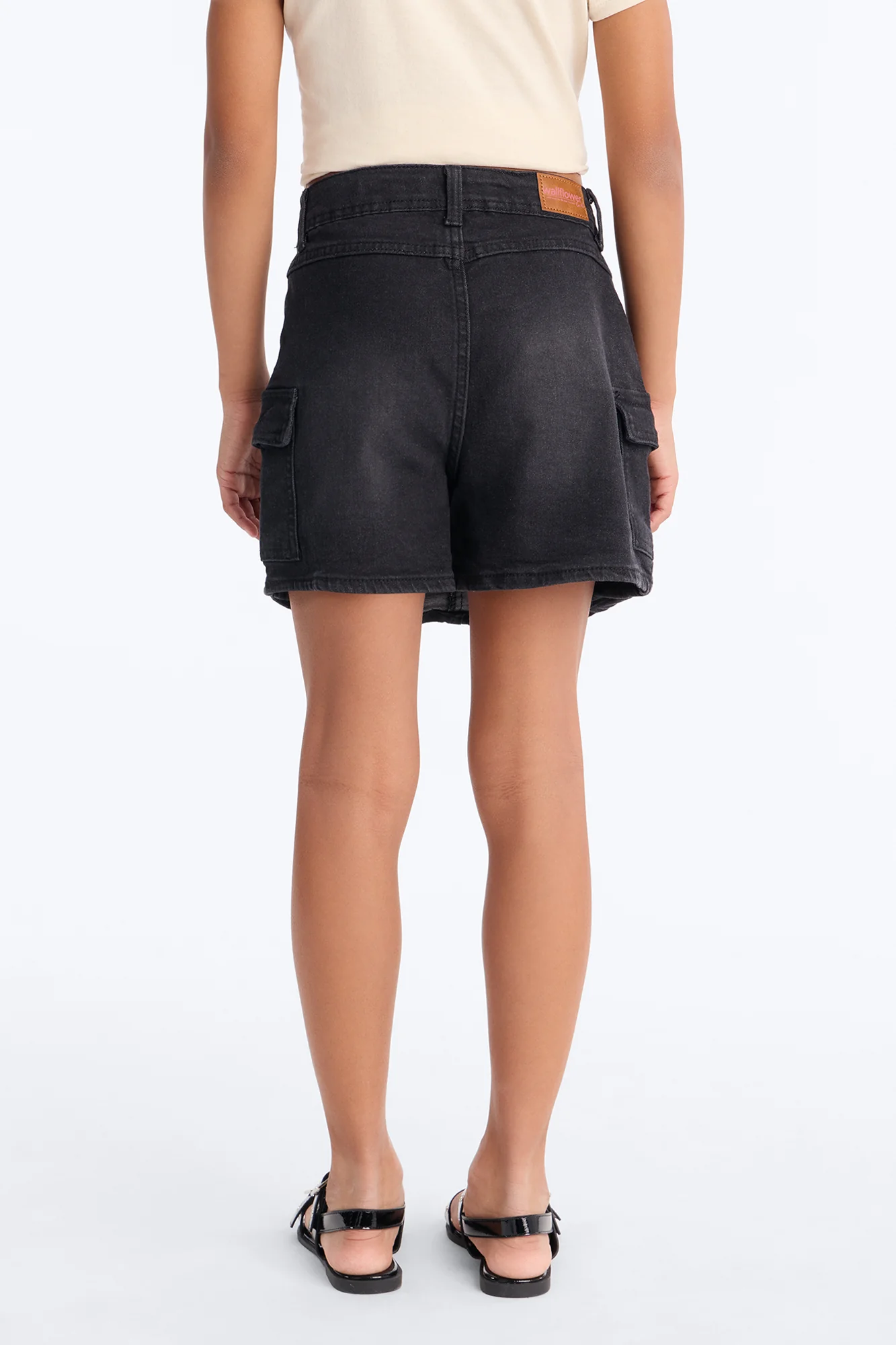 Mini Staying Determined Denim Skort - Black Wash - Image 4