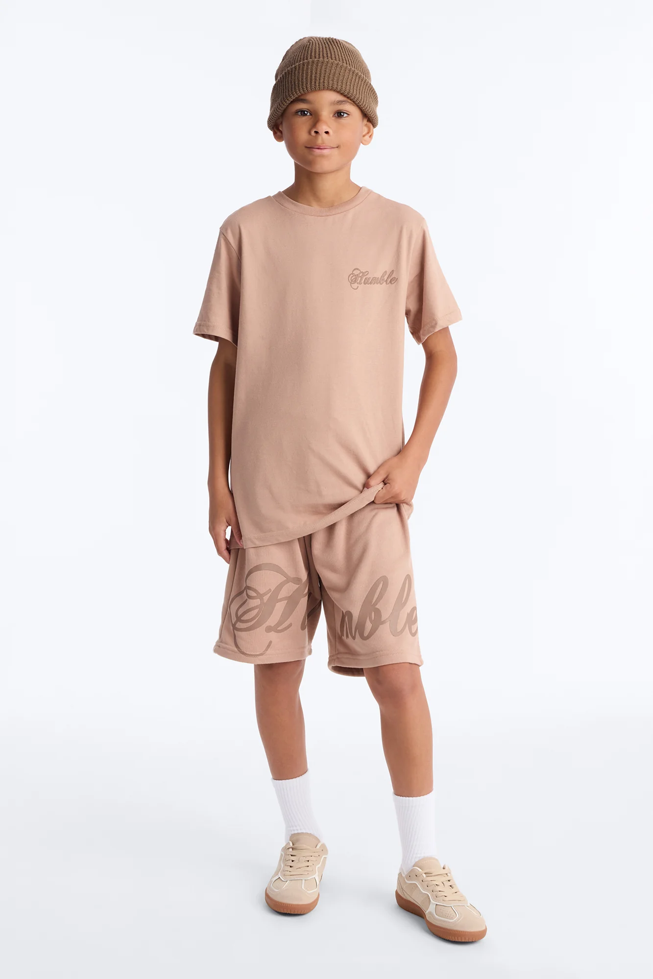 Mini Staying Humble Short Set - Brown