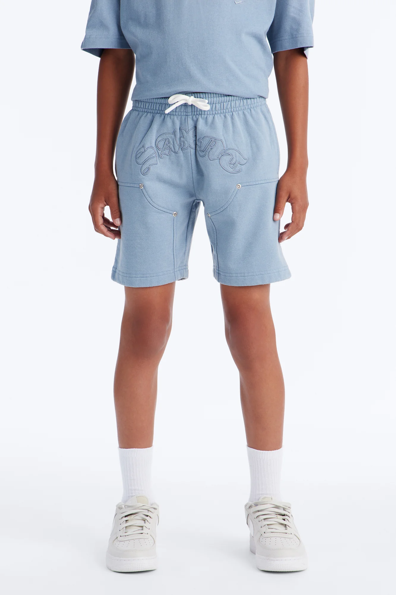 Mini Still A Saint Shorts - Light Blue