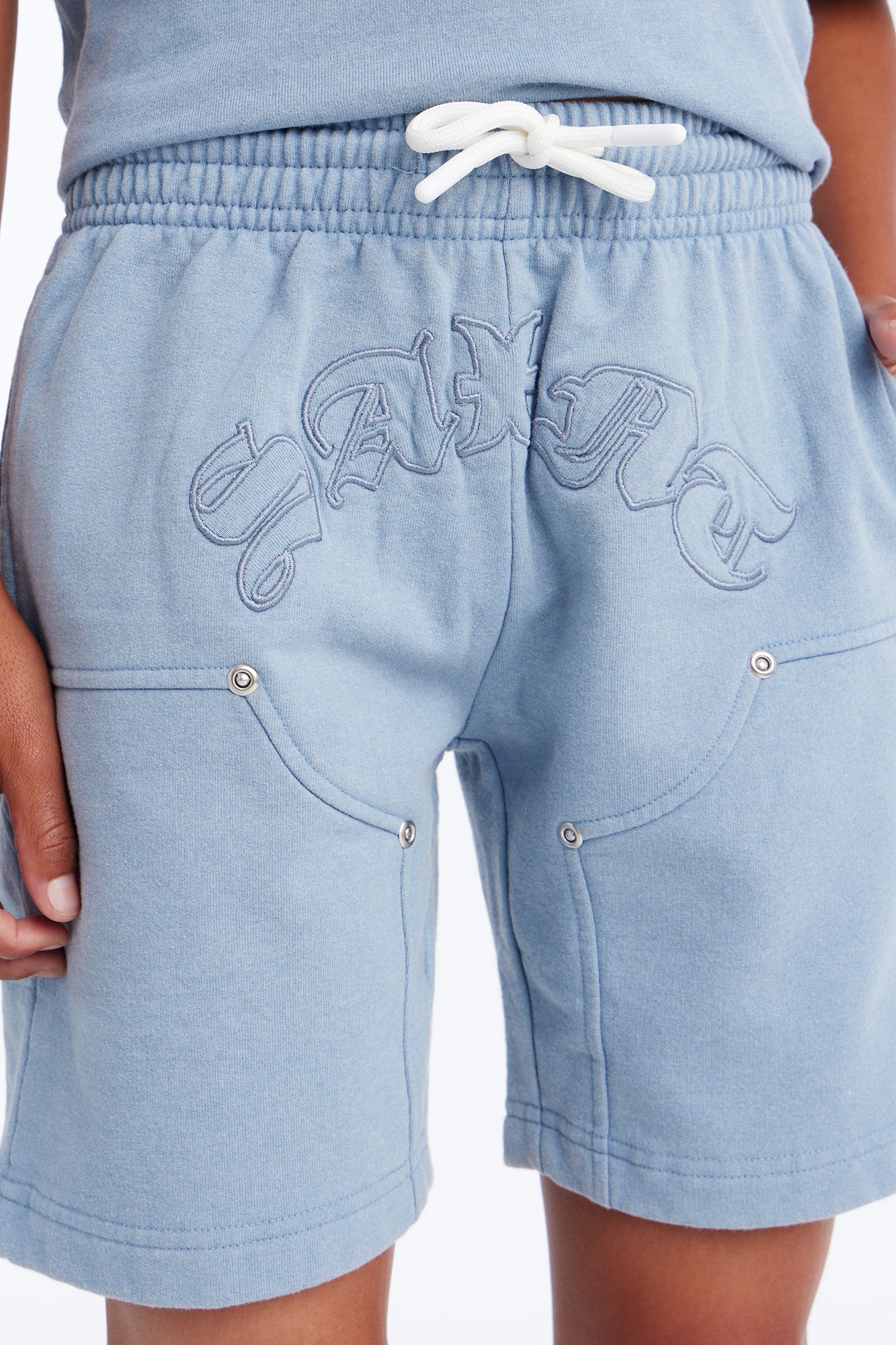 Mini Still A Saint Shorts - Light Blue - Image 3