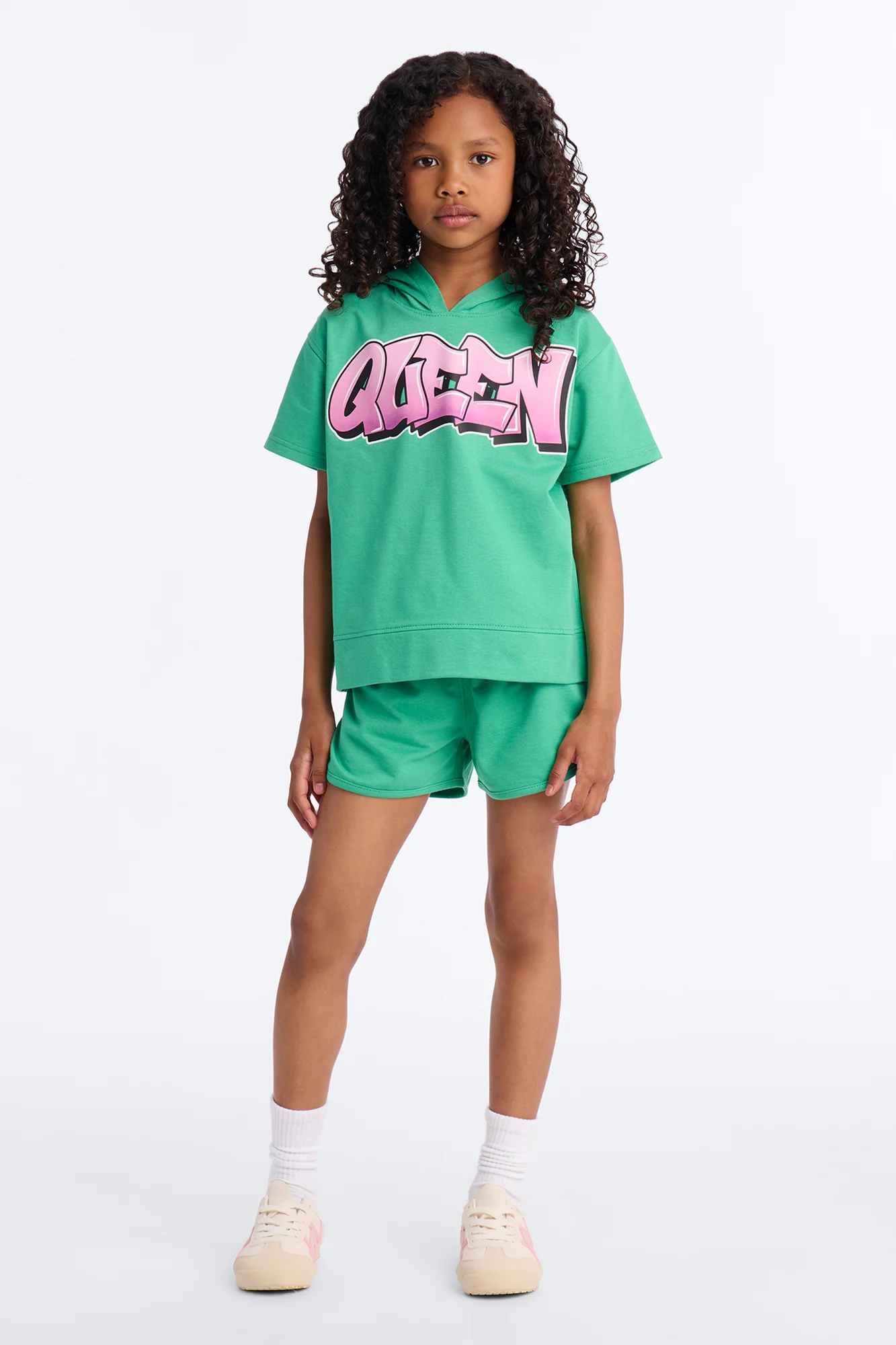 Mini Still The Queen Short Set - Kelly Green