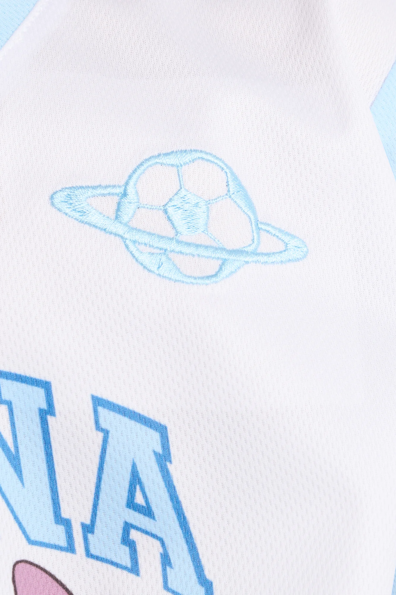 Mini Stitch Ohana Soccer Jersey - White/Blue - Image 3