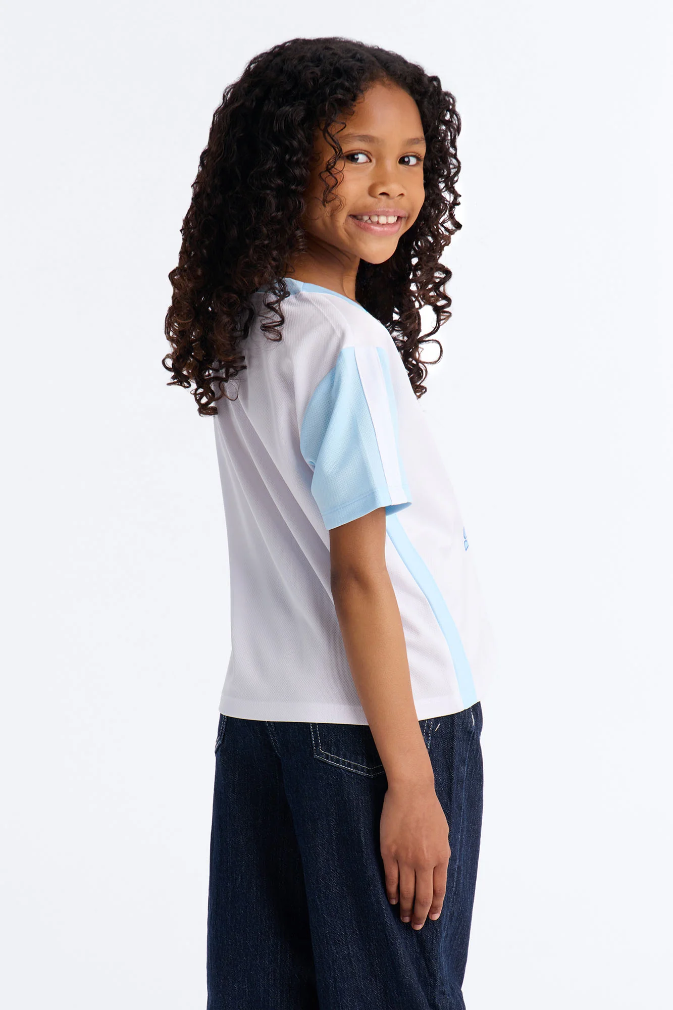 Mini Stitch Ohana Soccer Jersey - White/Blue - Image 4