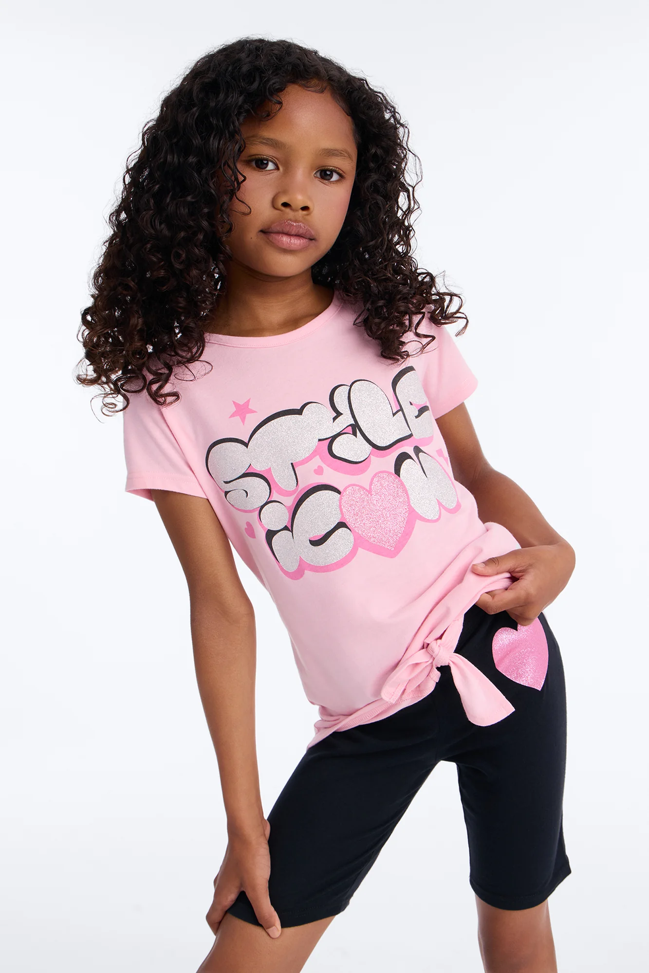 Mini Style Icon Bike Short Set - Pink/combo - Image 2