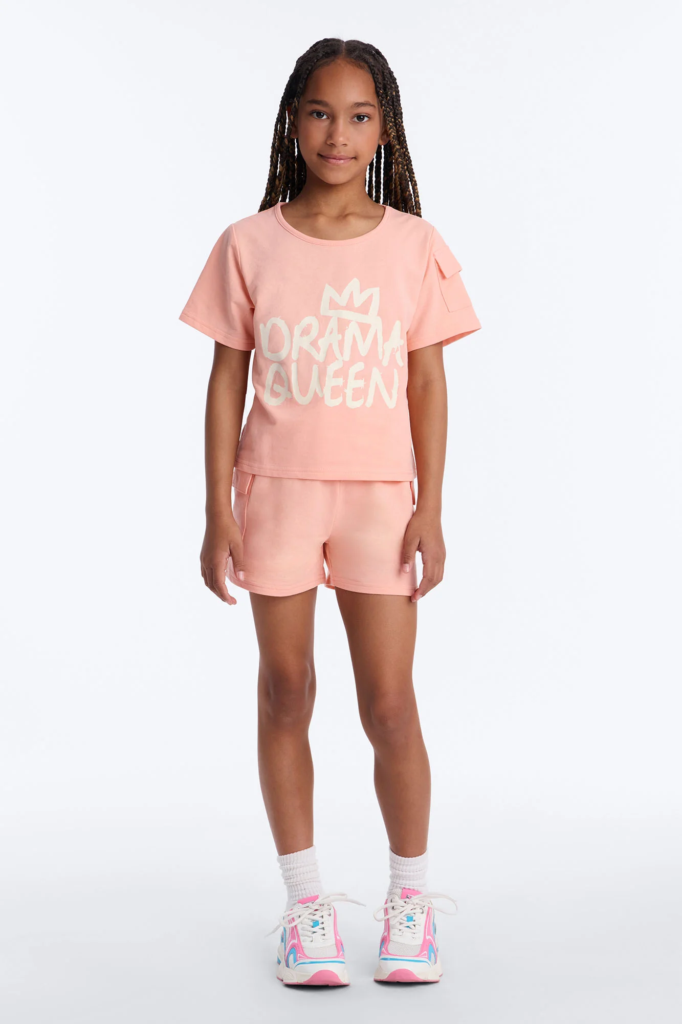Mini Such A Drama Queen Short Set - Coral