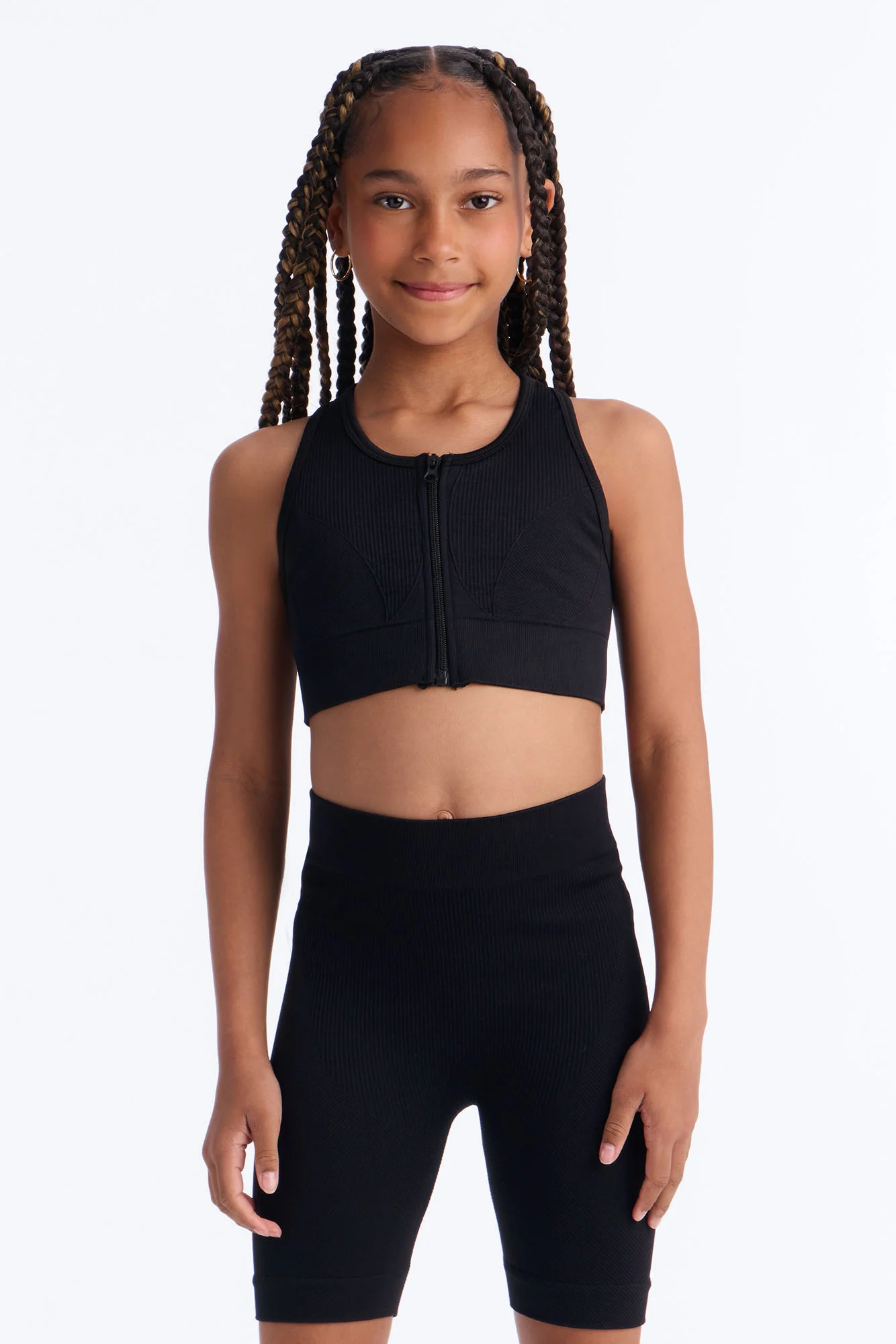 Mini Sully Seamless Ribbed Biker Short Set - Black - Image 2