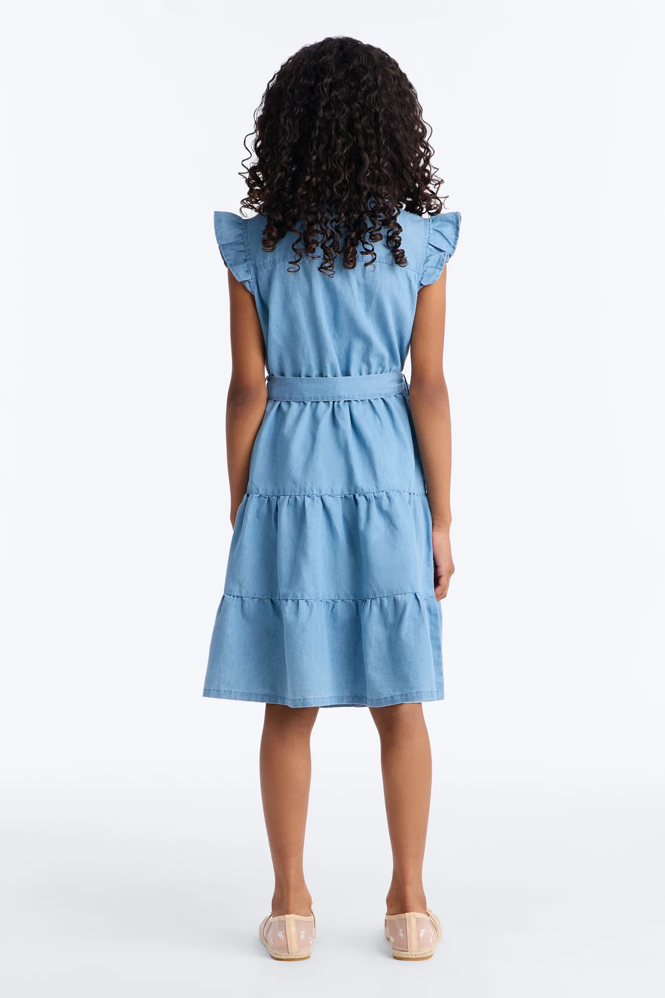 Mini Tell Me About It Denim Dress - Light Wash - Image 4