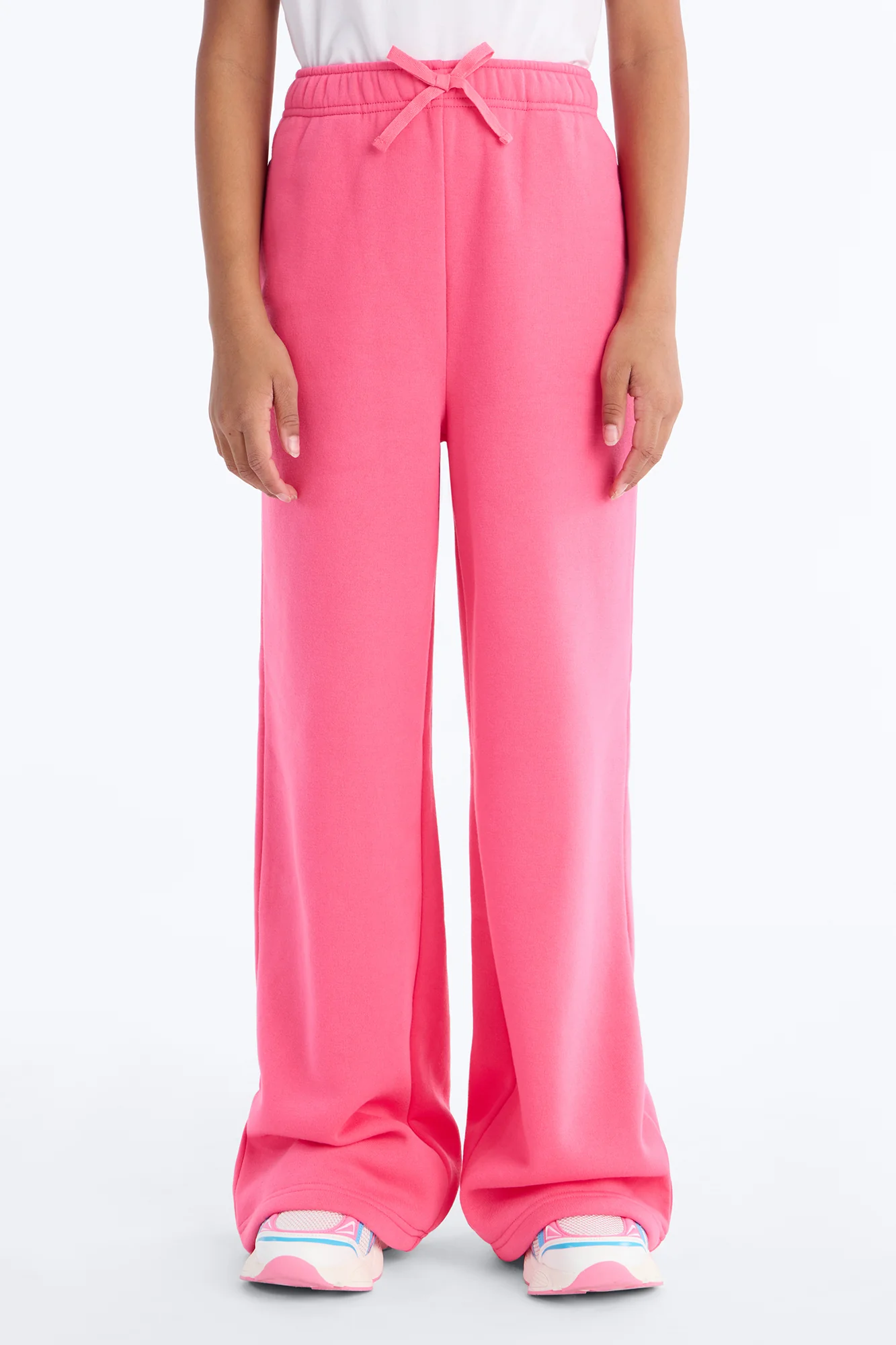Mini Tell Me More Sportscore Wide Leg Sweatpants - Hot Pink