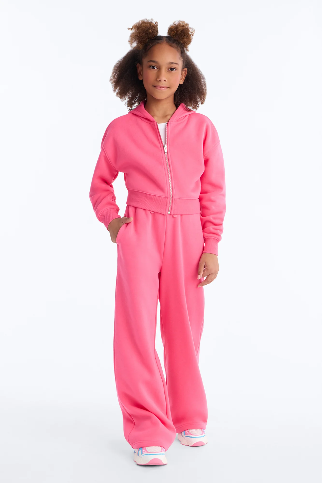 Mini Tell Me More Sportscore Wide Leg Sweatpants - Hot Pink - Image 2