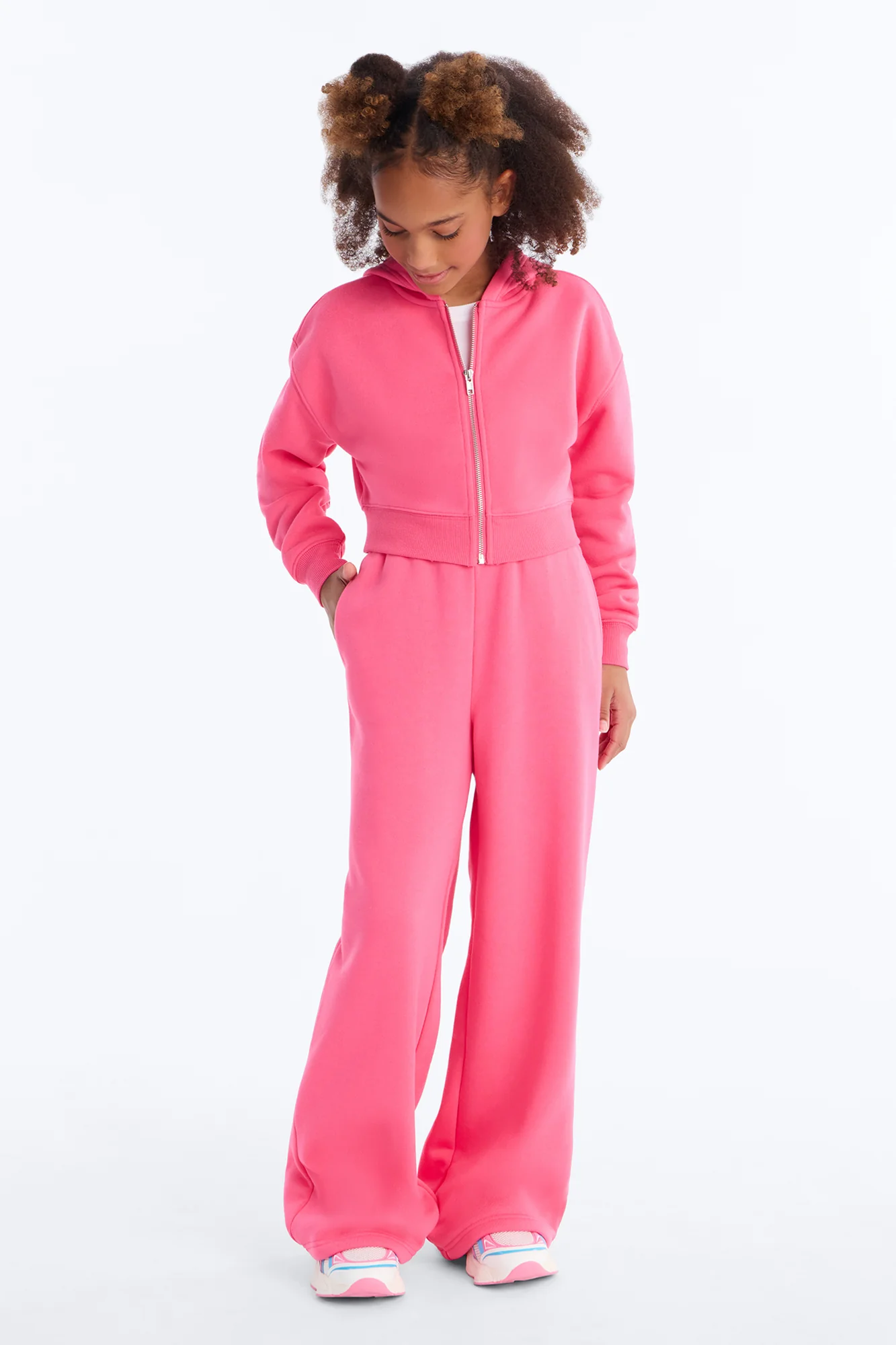Mini Tell Me More Sportscore Wide Leg Sweatpants - Hot Pink - Image 3
