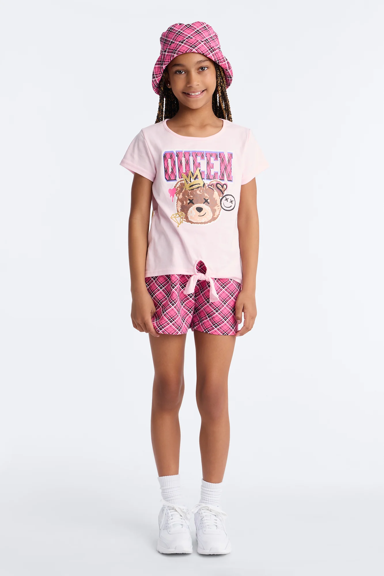 Mini The Queen Bear Short Set - Pink