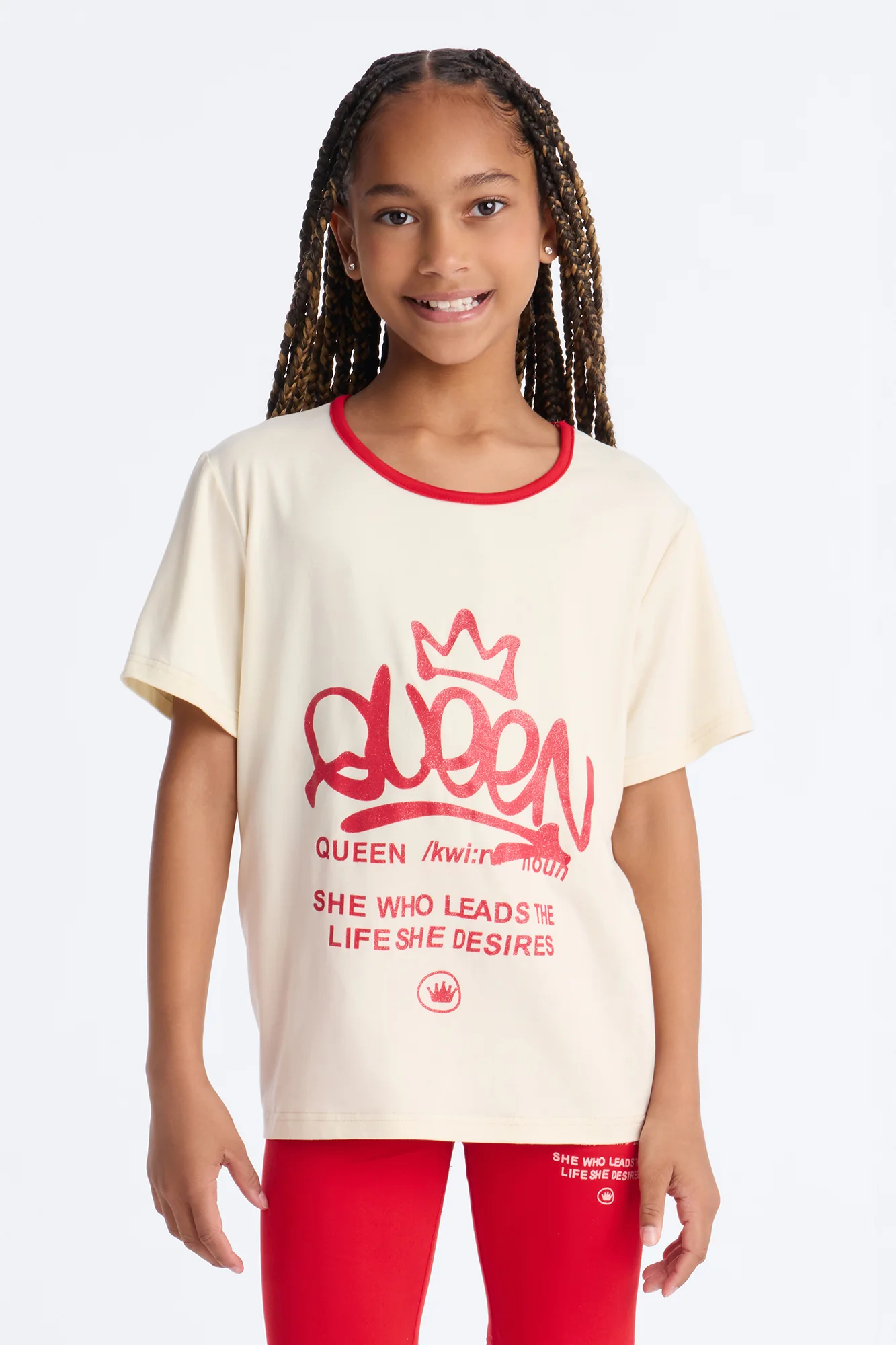 Mini The Queen Is Here Short Set - White/combo - Image 2