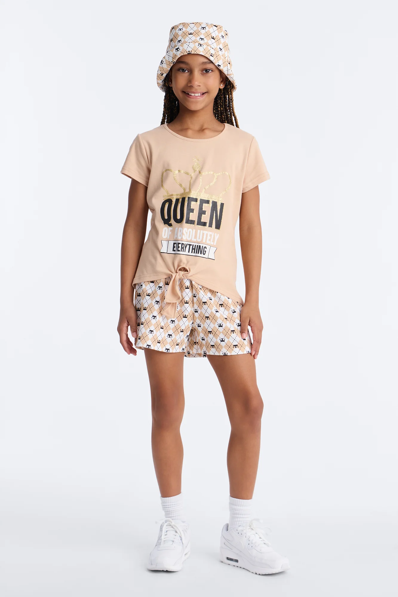 Mini The Queen Of Absolutely Everything Short Set - Sand/combo