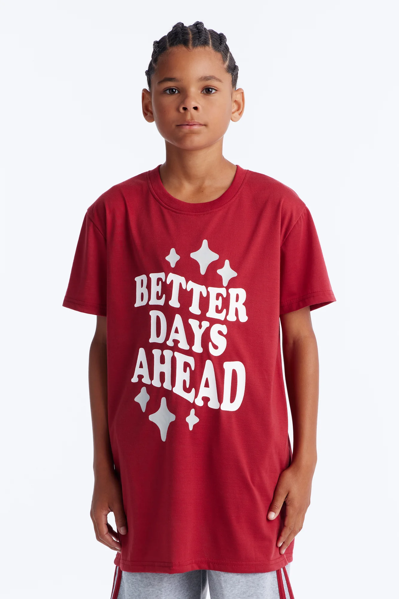 Mini There Are Better Days Ahead Short Set - Burgundy/combo - Image 2