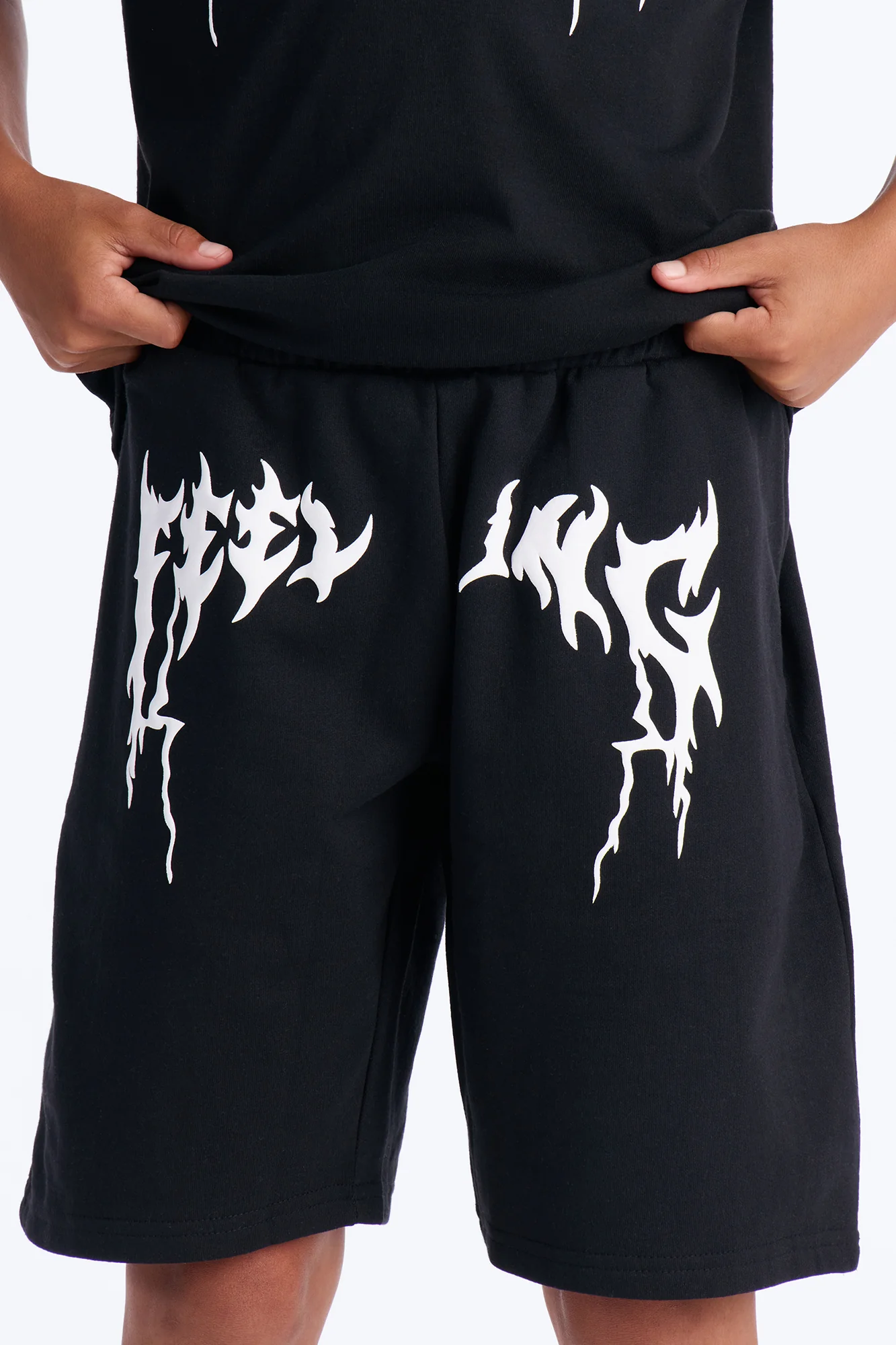Mini This Feeling Fleece Short Set - Black - Image 3