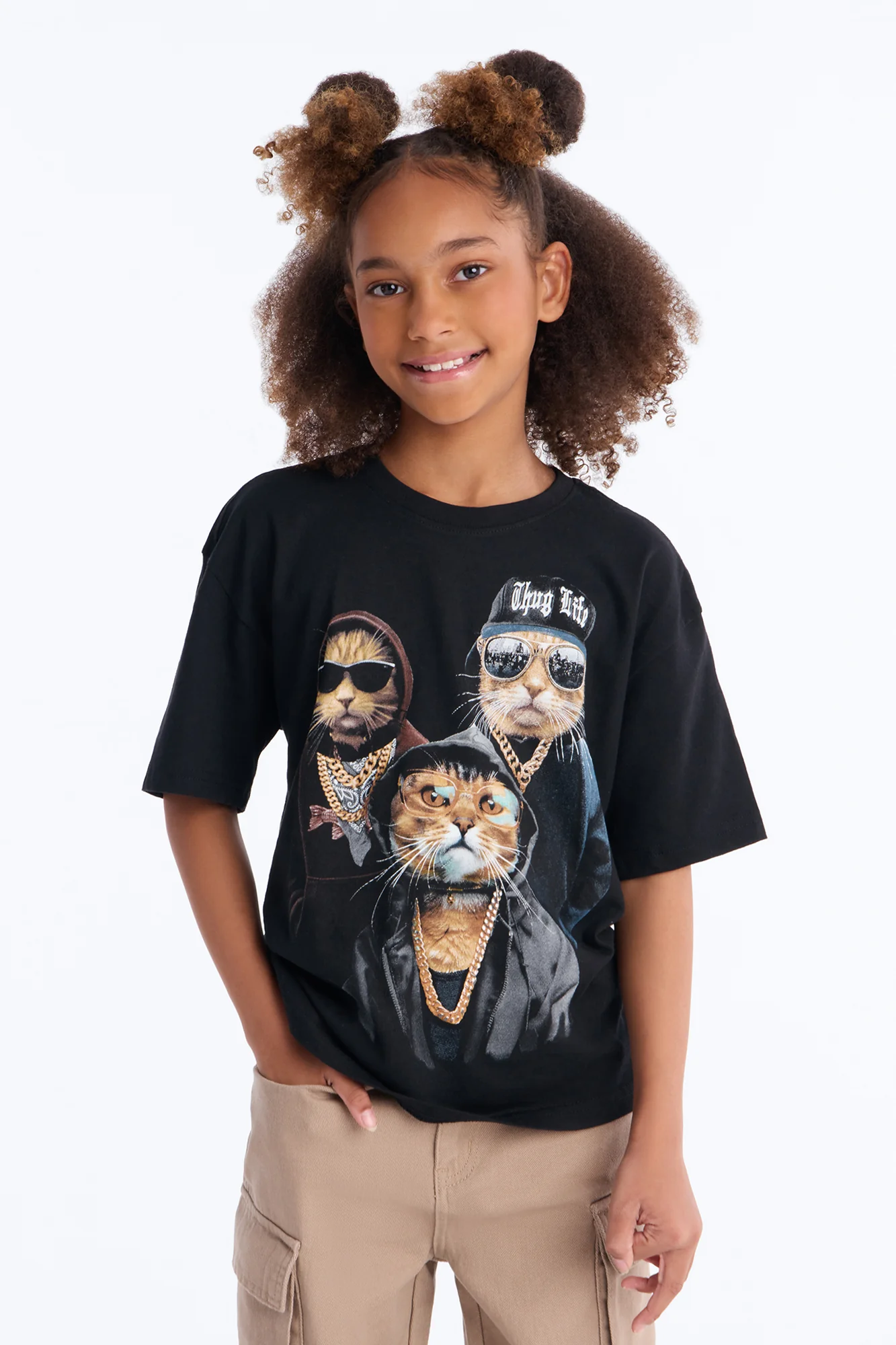 Mini Thug Life Kittys Tee - Black