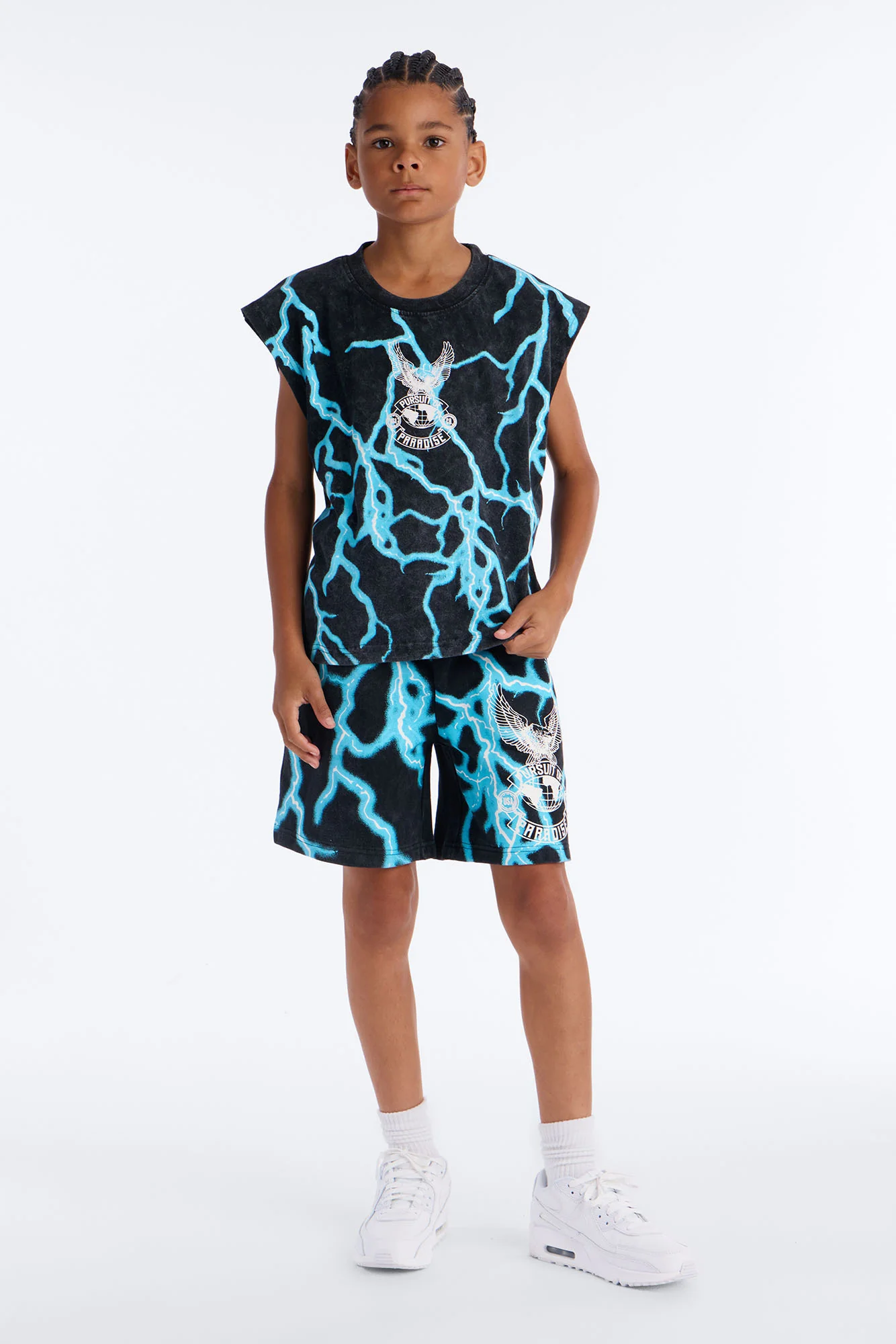 Mini Thunder Bird Sweatshorts - Black - Image 2