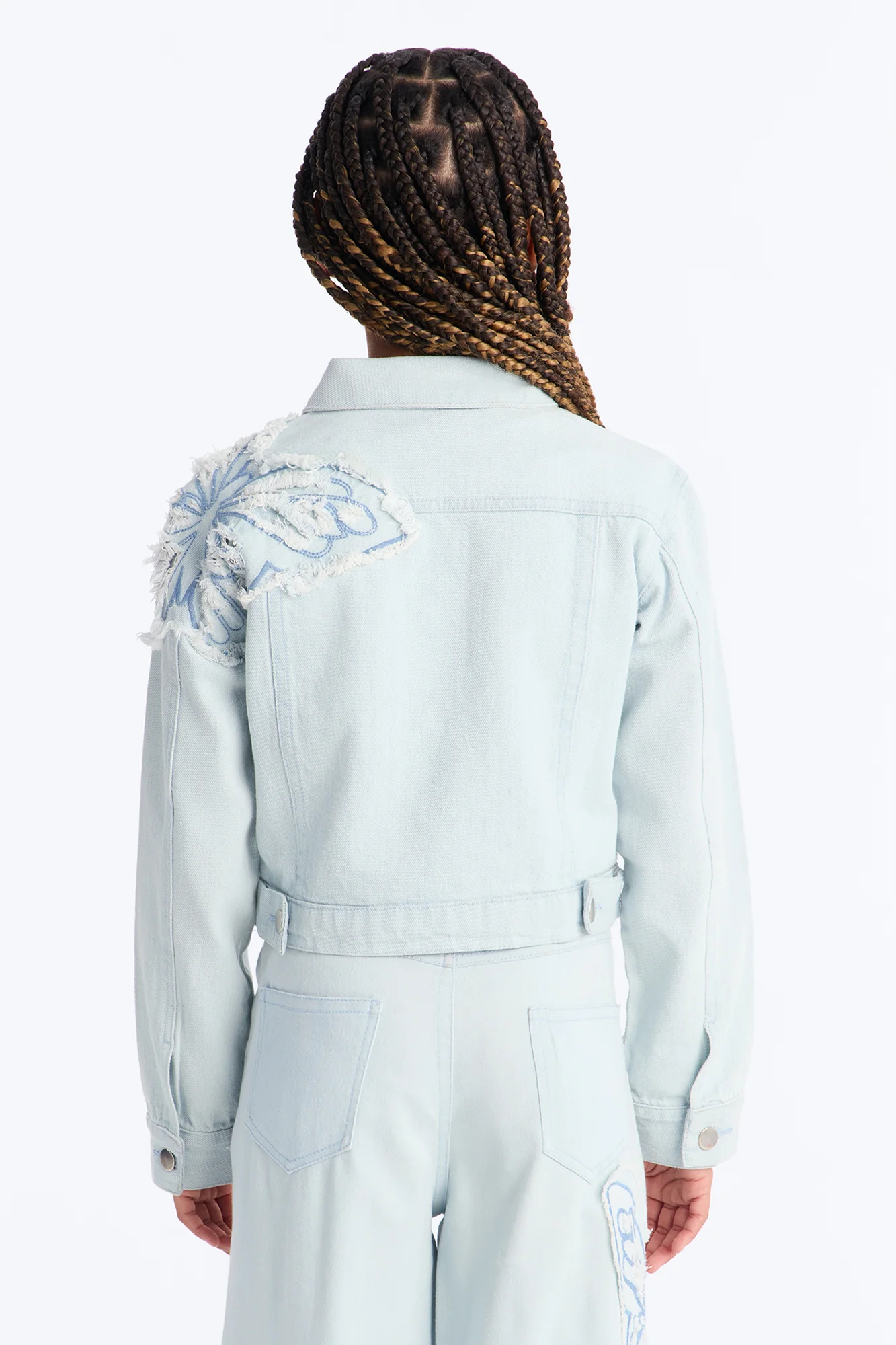 Mini Too Fly Denim Jacket - Light Wash - Image 4