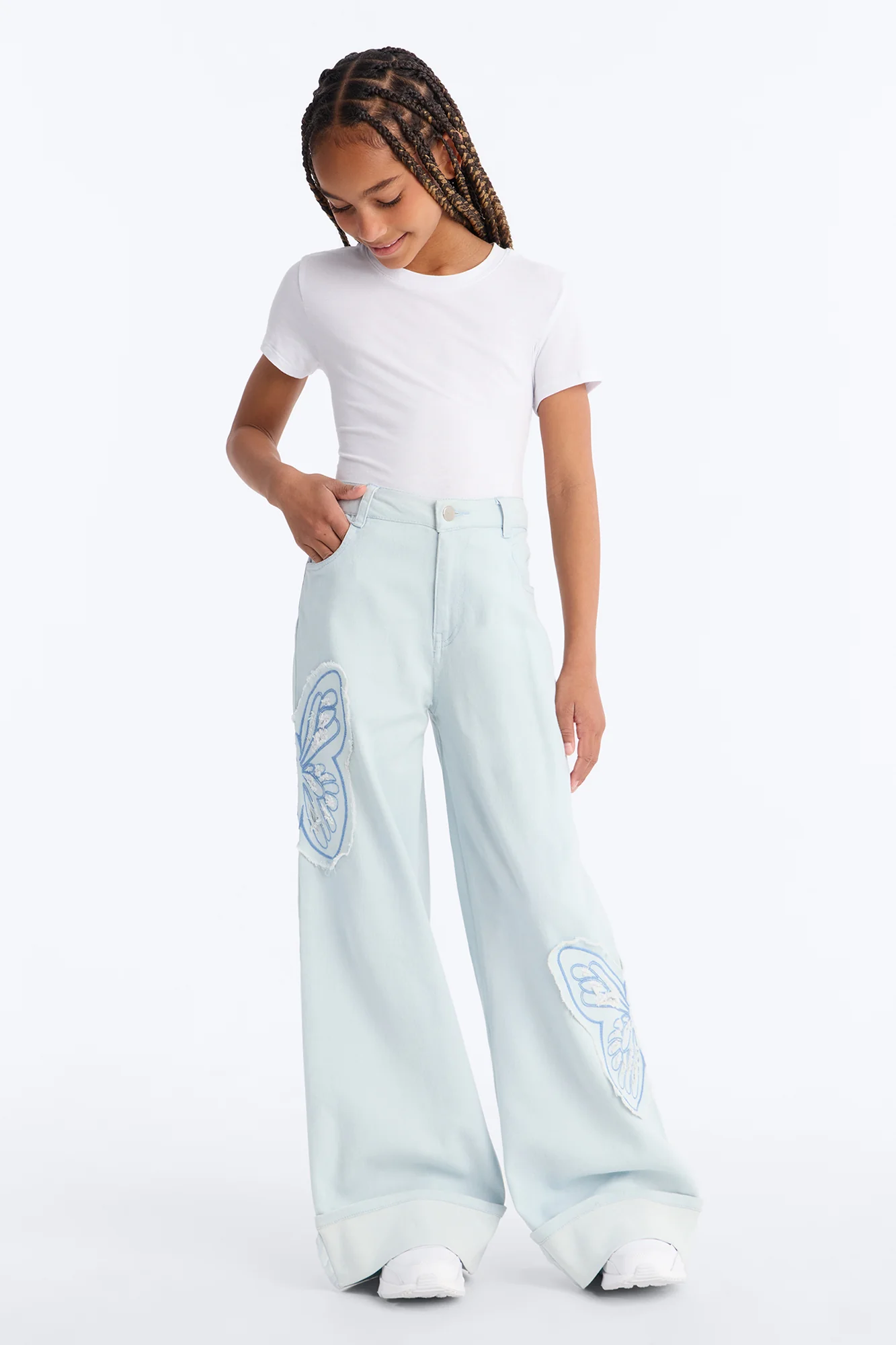 Mini Too Fly Wide Leg Jeans - Light Wash