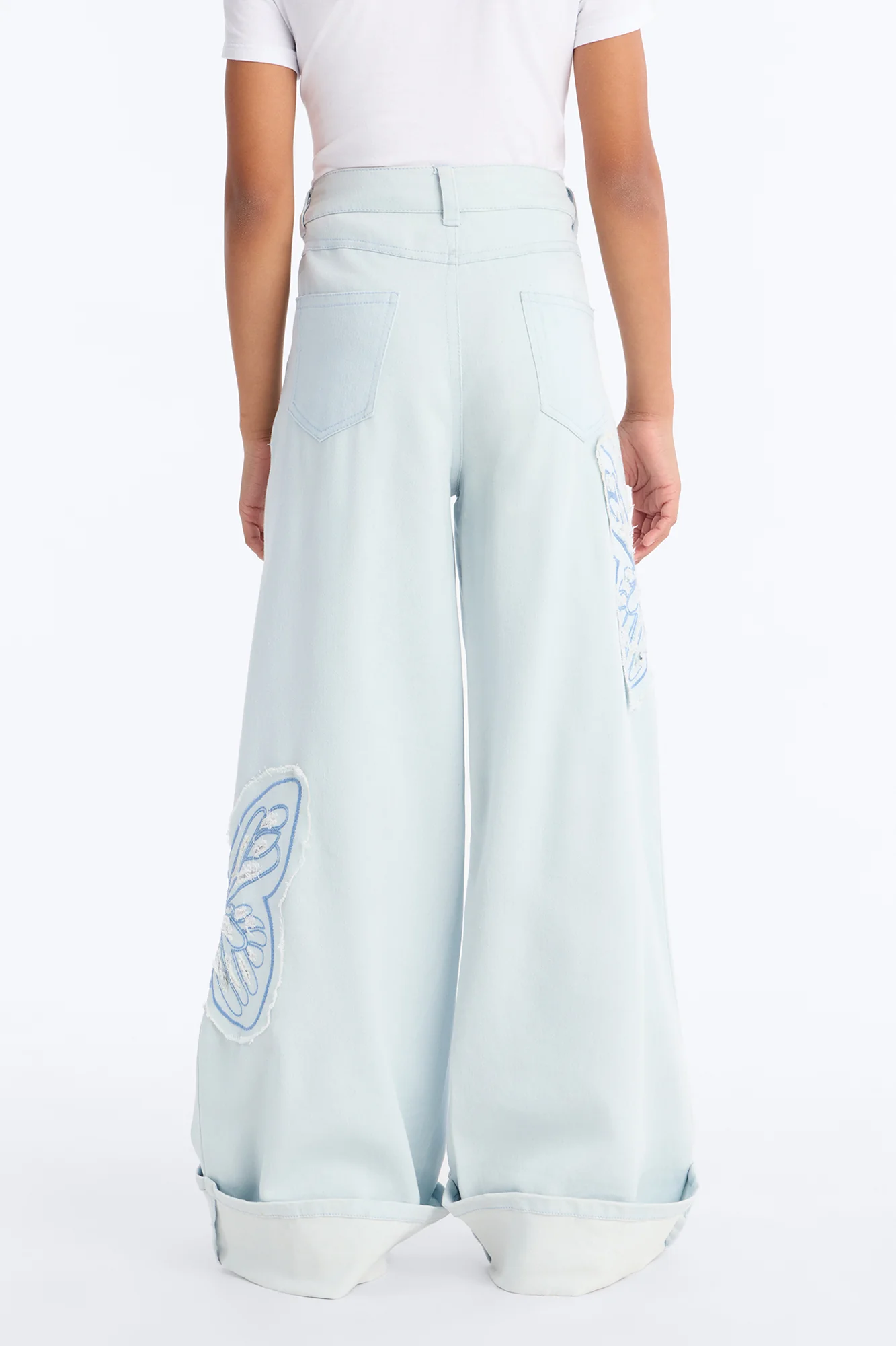 Mini Too Fly Wide Leg Jeans - Light Wash - Image 3